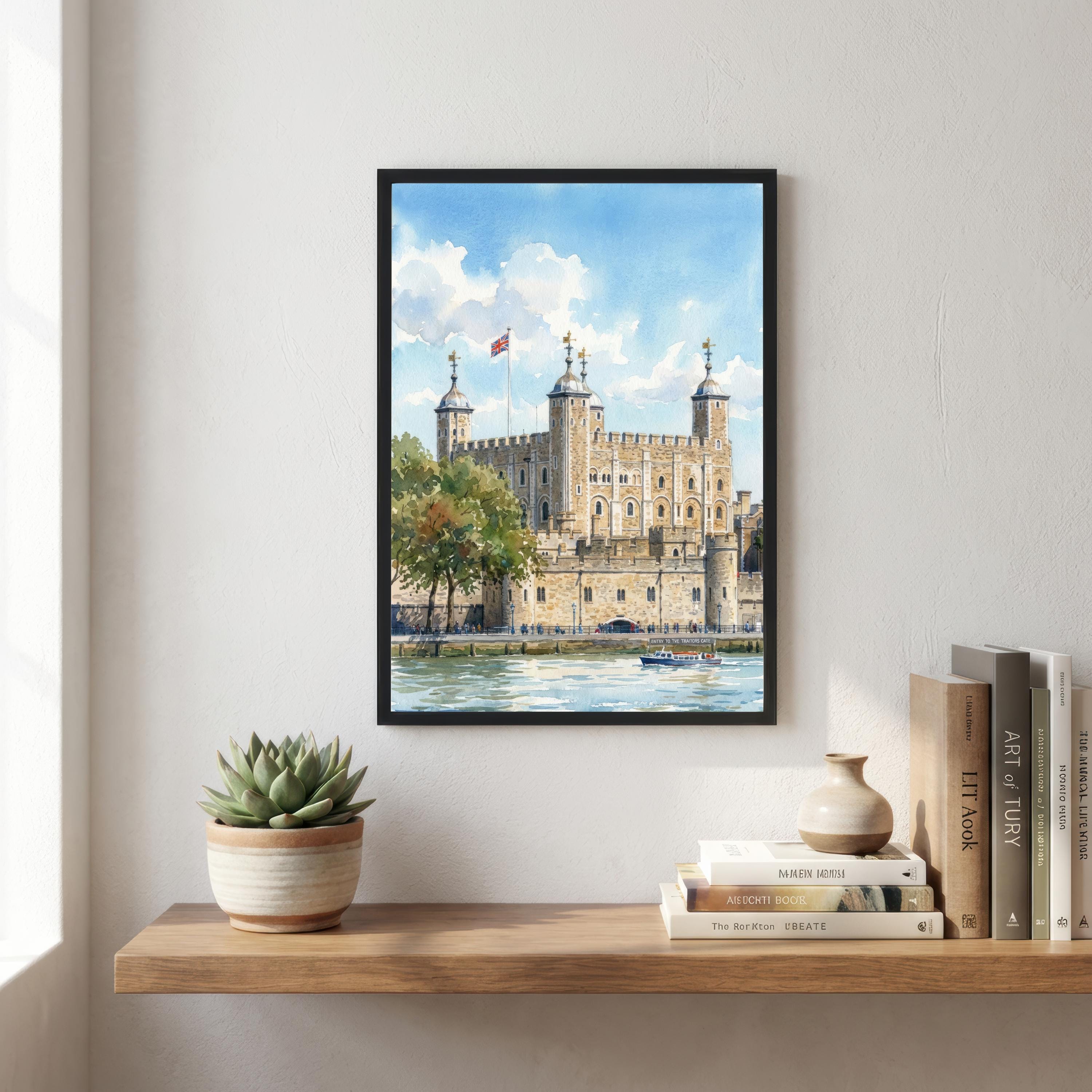 Tower of London Print: England Watercolor Art, UK Travel Gift