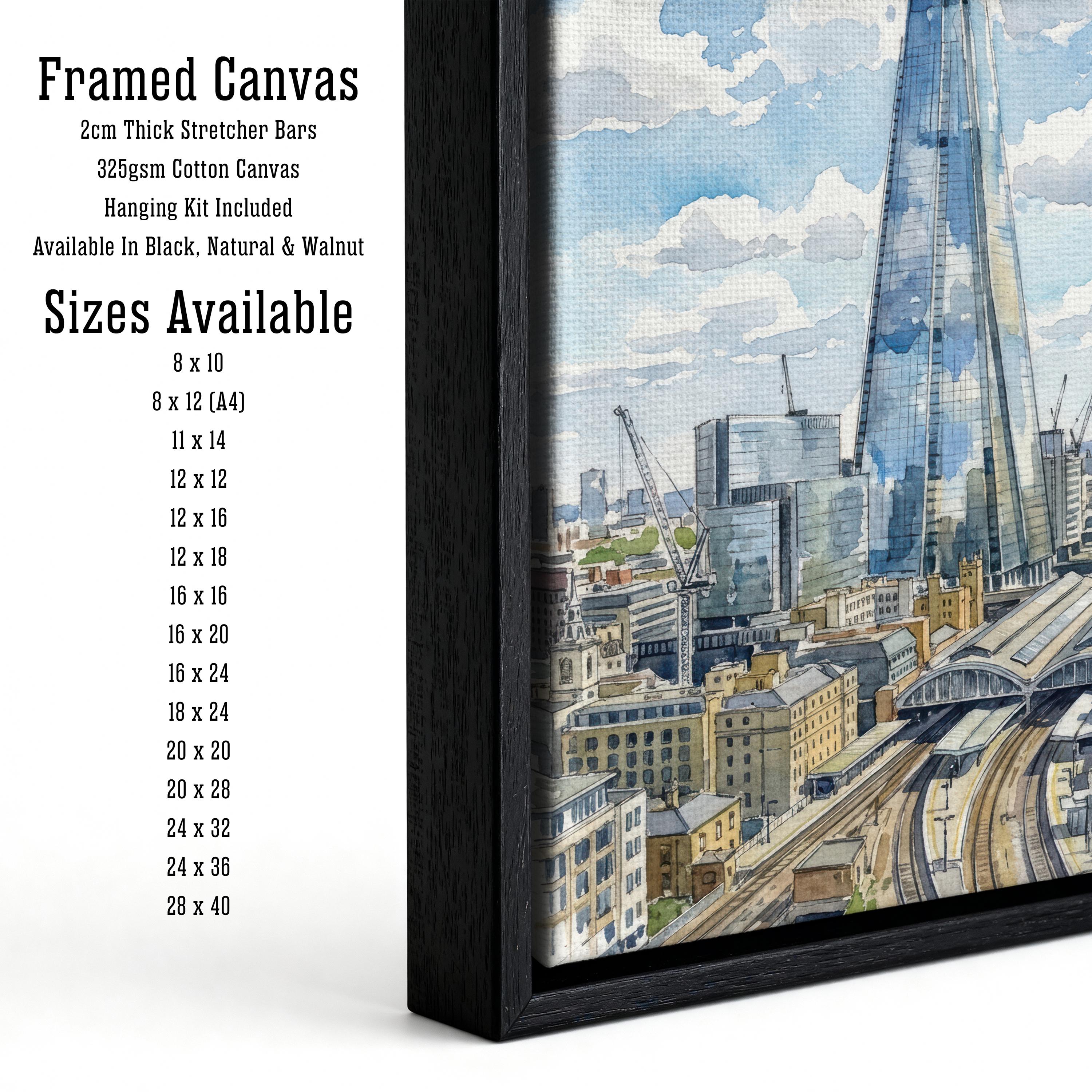 The Shard London Watercolor Print, Modern British Wall Art