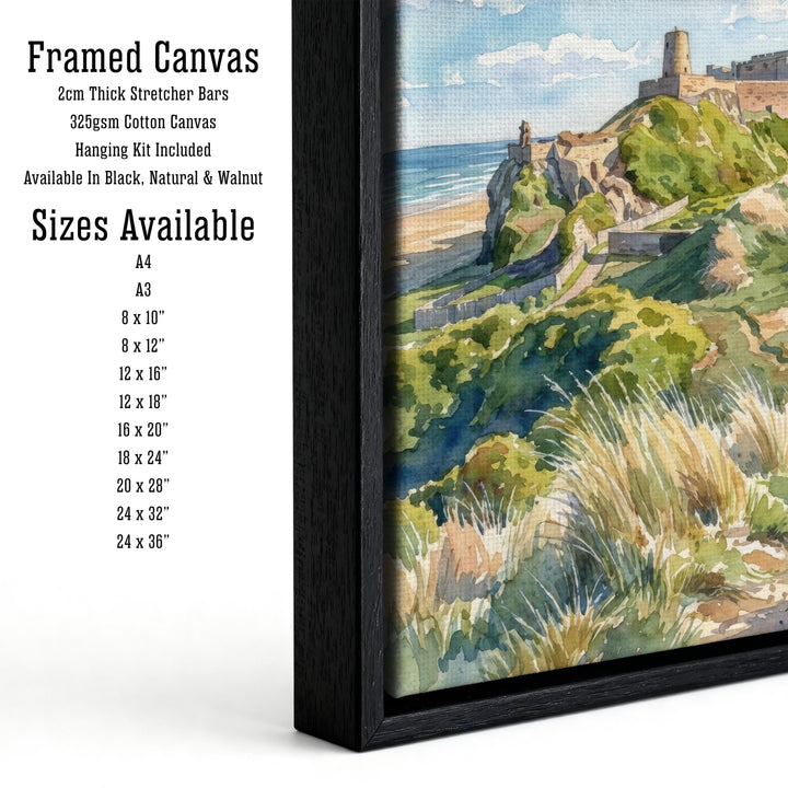 Northumberland Watercolour Painting Poster England Wall Art Countryside Landscape Print Gift for UK Travel Lovers and Fans of Scenic