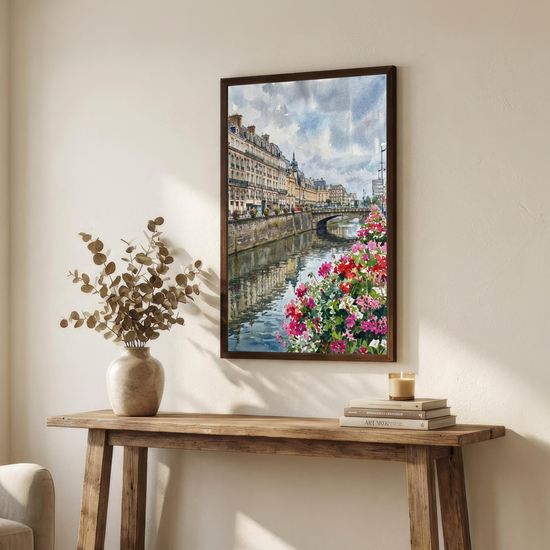 Rennes Watercolour Painting Poster France Wall Art Cityscape Print Gift for Europe Travel Lovers and Fans of Scenic Historic French