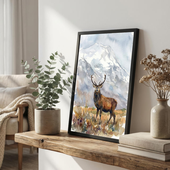 Glencoe Watercolour Painting Poster Scotland Wall Art Mountain Landscape Print Gift for UK Travel Lovers and Fans of Scenic Scottish