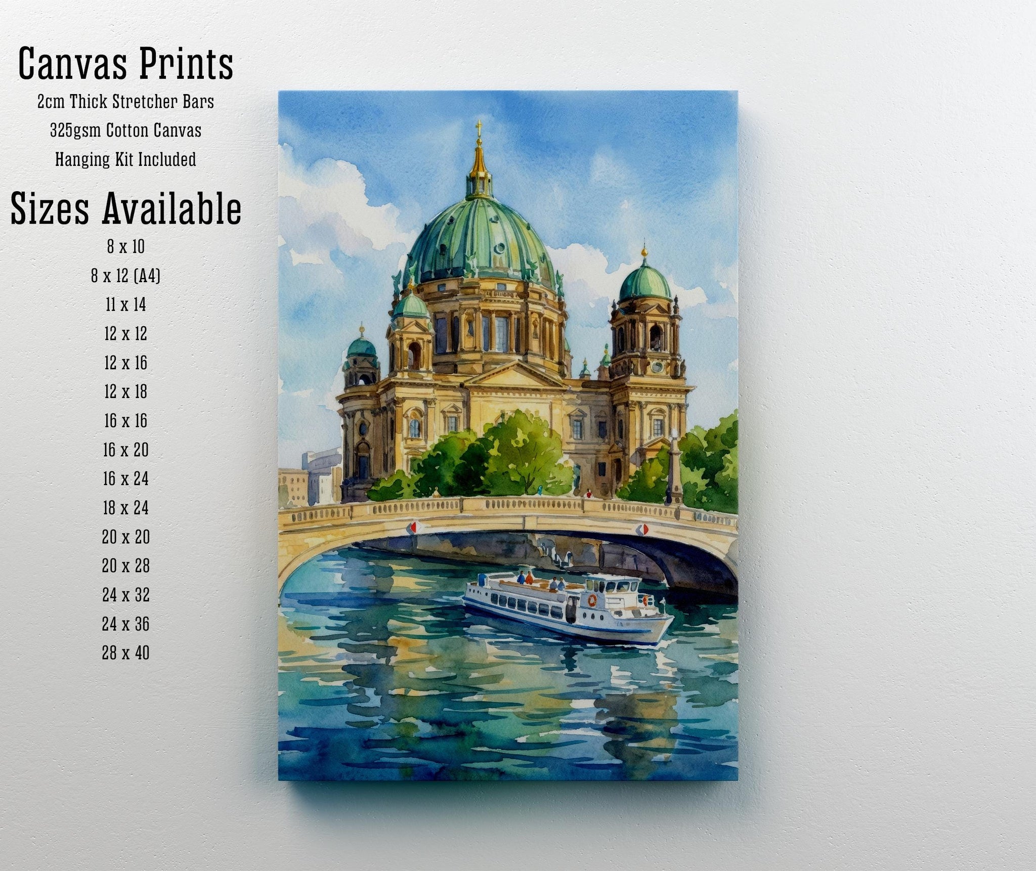 Berlin Watercolor Print: German Cityscape Wall Art