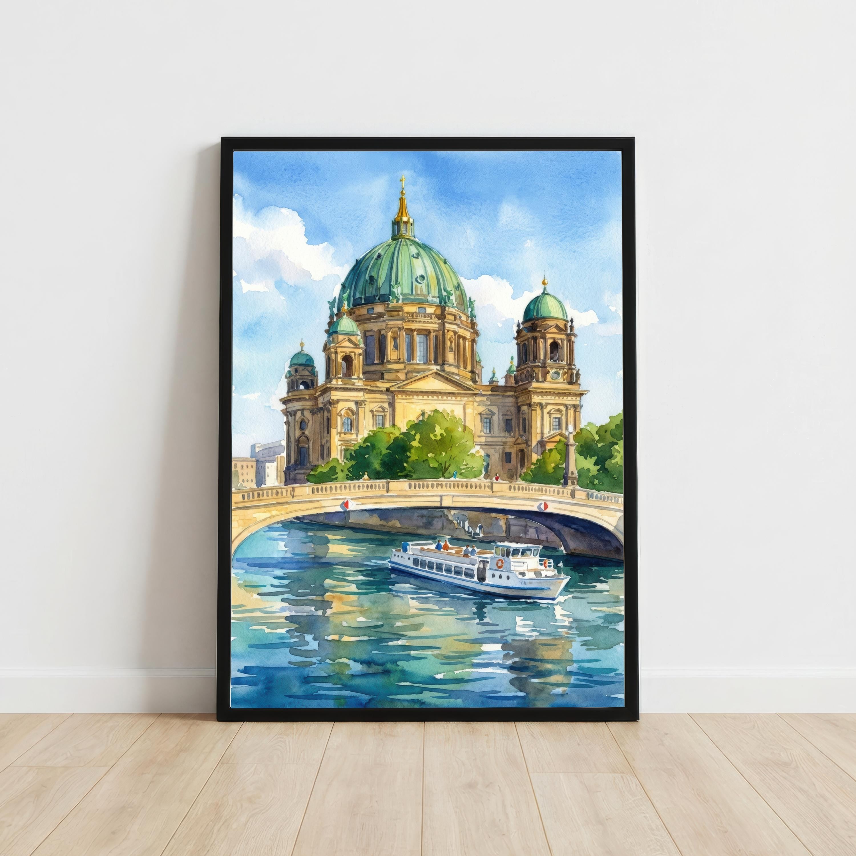 Berlin Watercolor Print: German Cityscape Wall Art