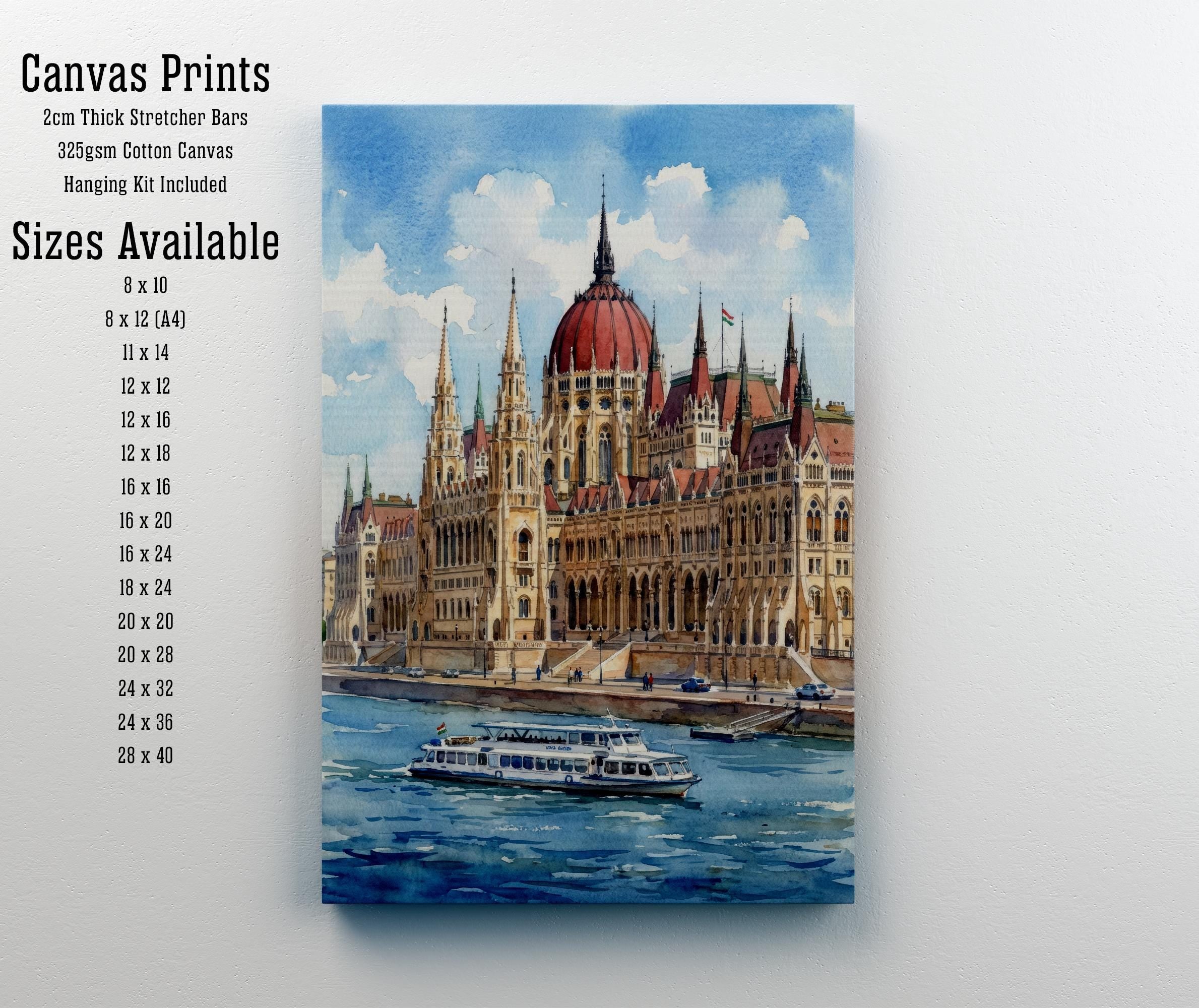 Budapest Print: Watercolor Cityscape, Hungary Travel Art