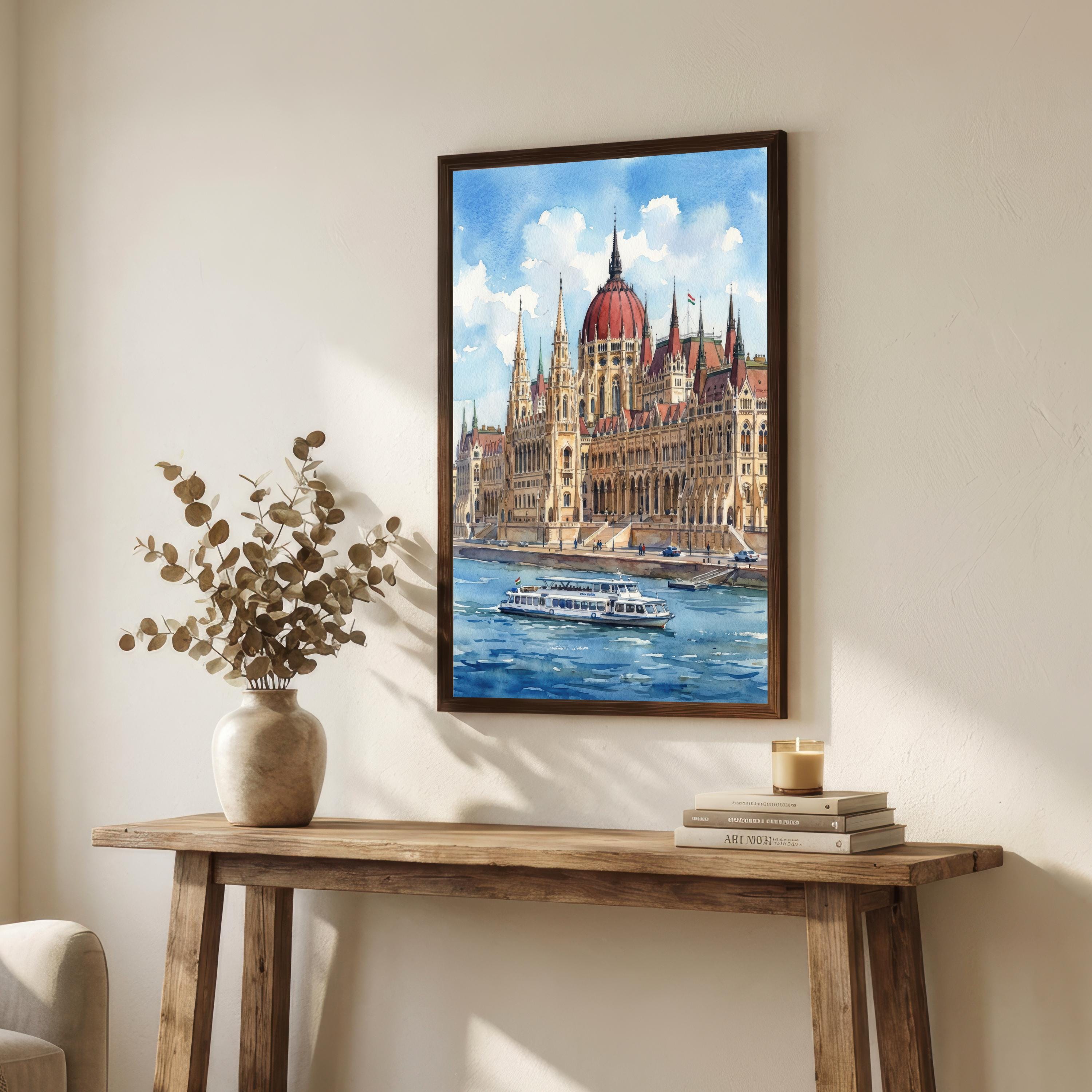 Budapest Print: Watercolor Cityscape, Hungary Travel Art