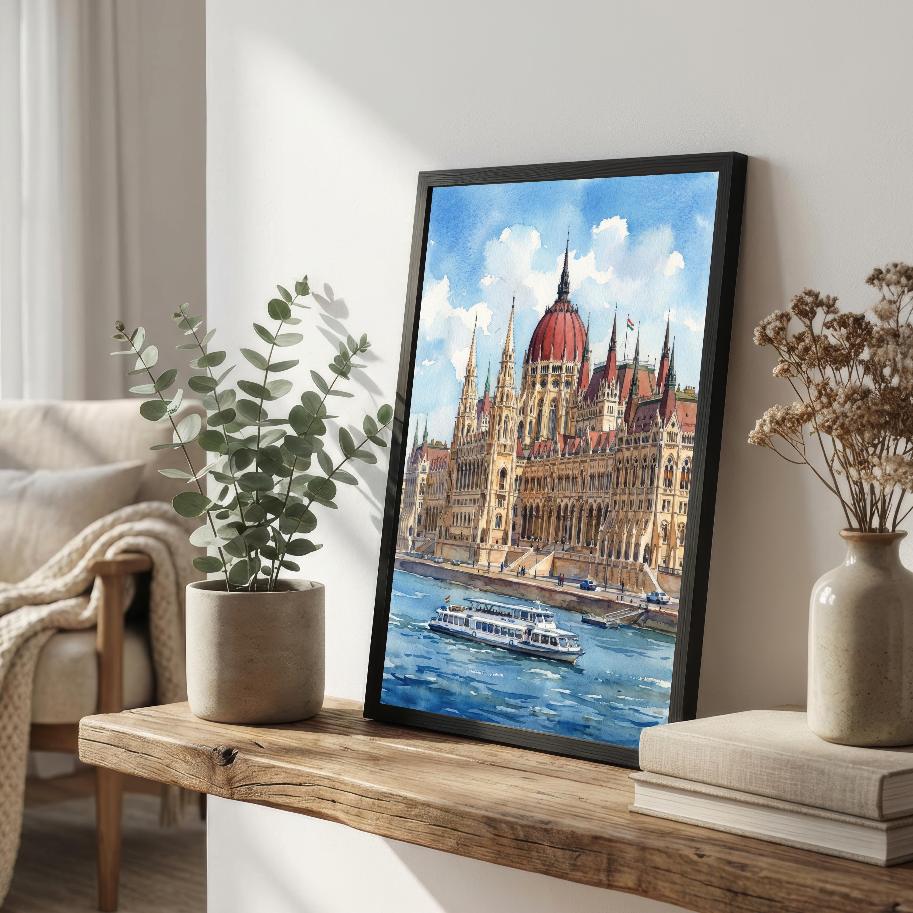 Budapest Print: Watercolor Cityscape, Hungary Travel Art