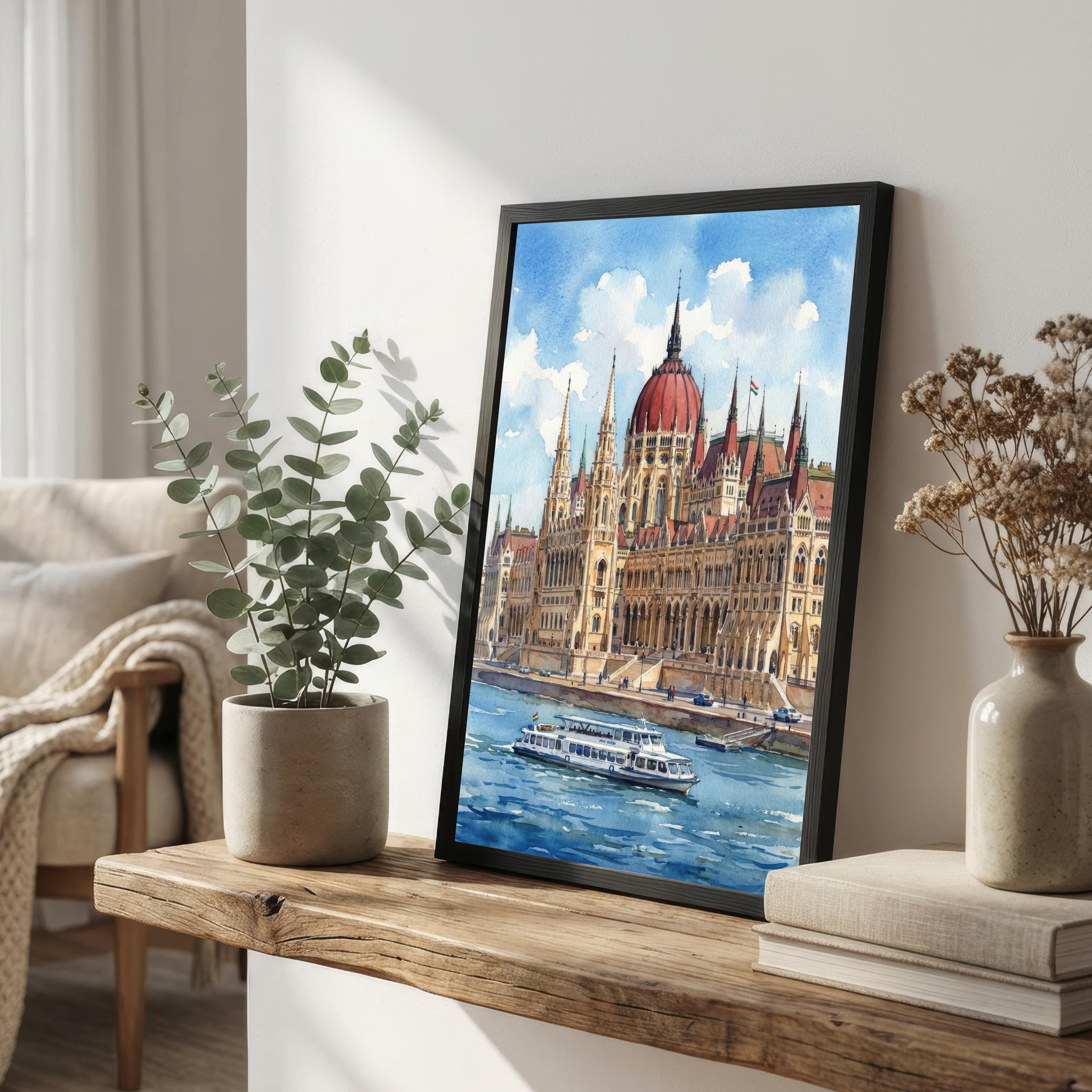 Budapest Print: Watercolor Cityscape, Hungary Travel Art