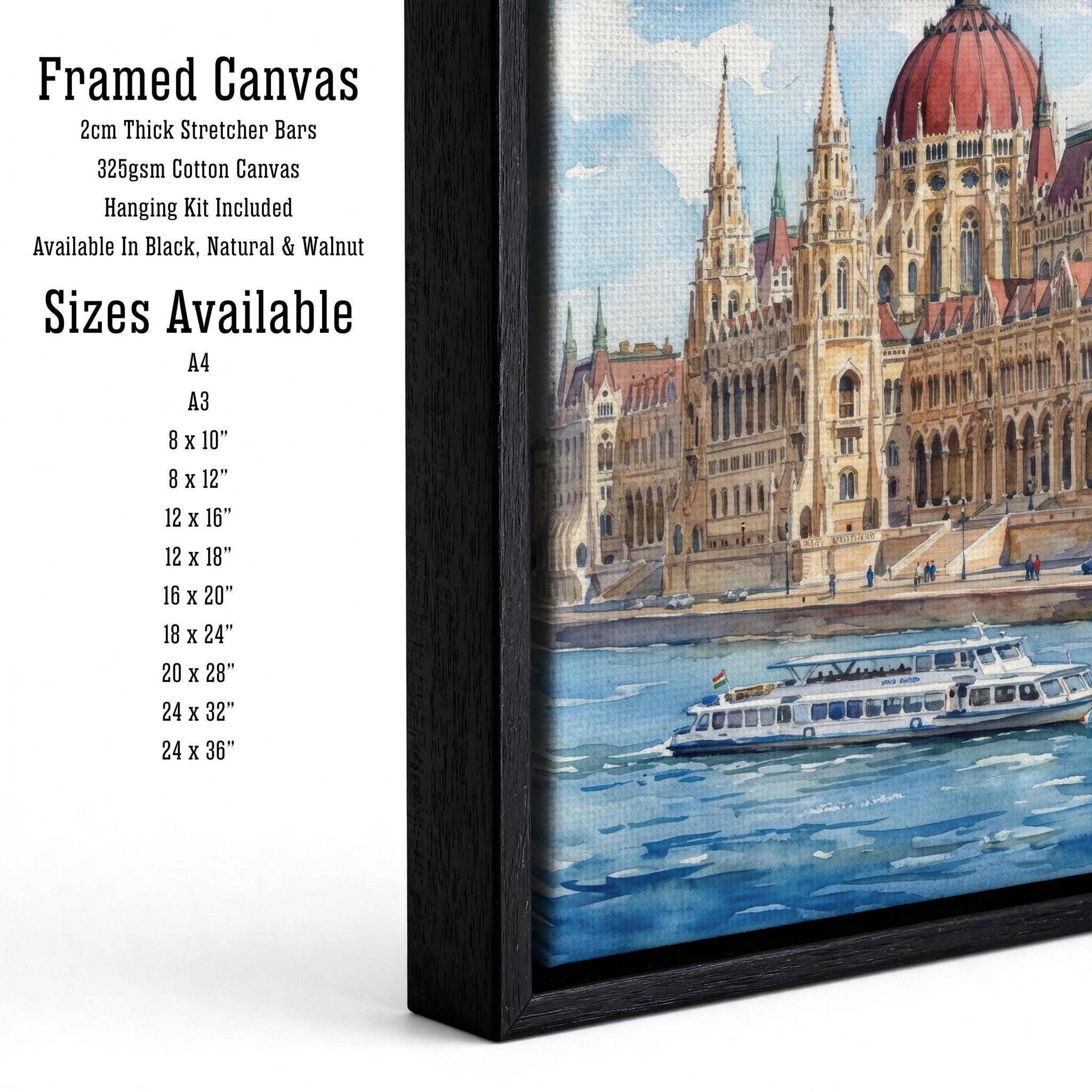 Budapest Print: Watercolor Cityscape, Hungary Travel Art