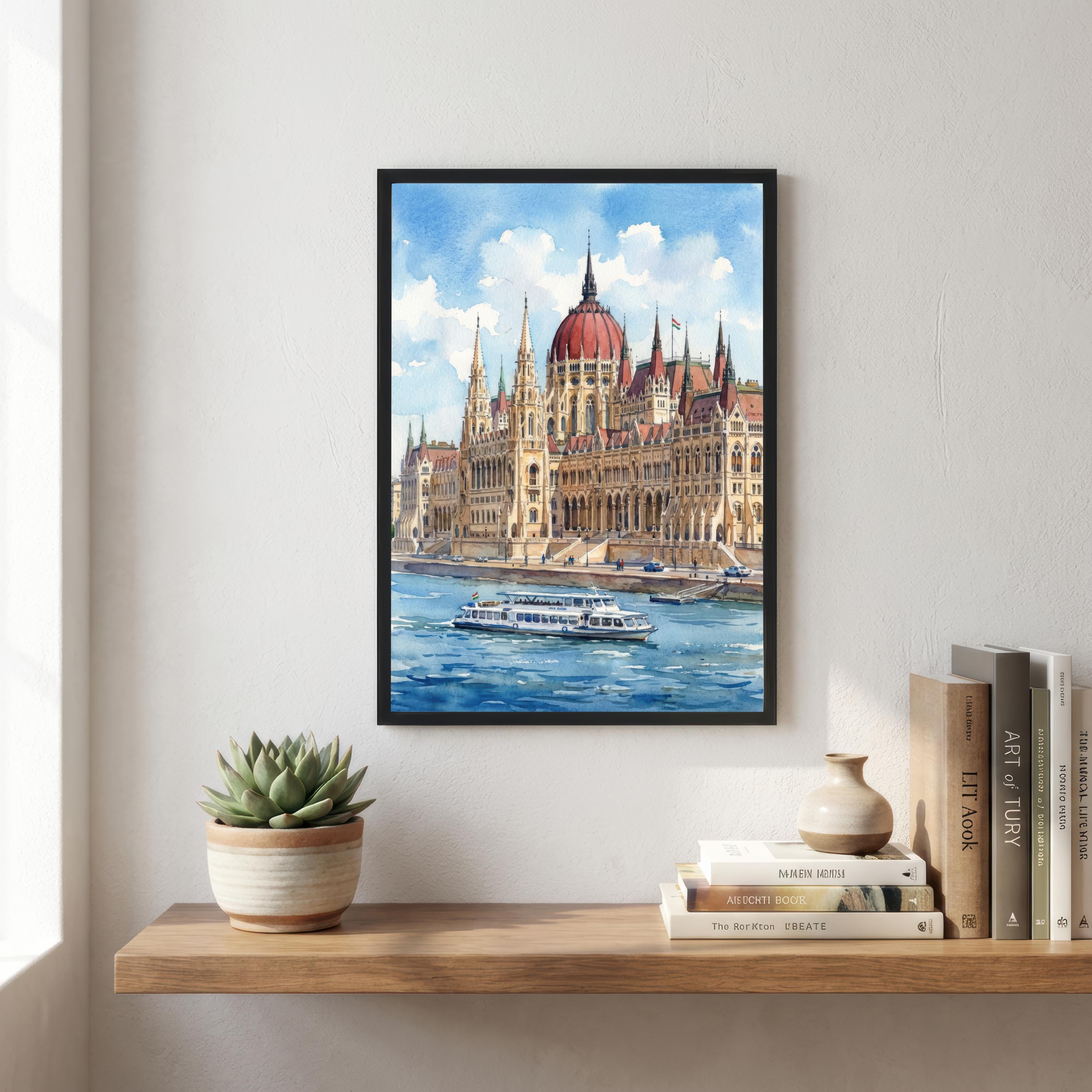 Budapest Print: Watercolor Cityscape, Hungary Travel Art