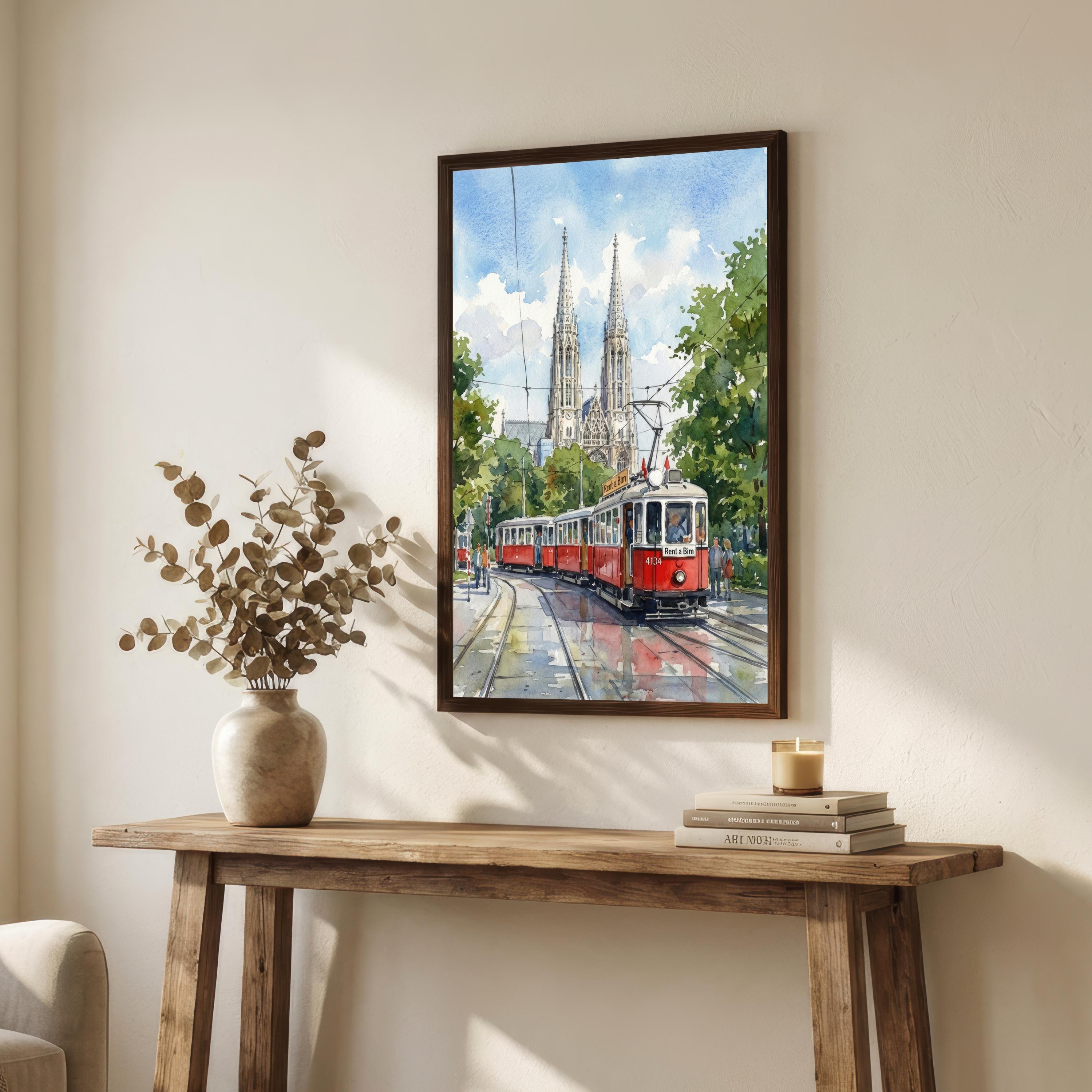 Vienna Austria Watercolor Print: Cityscape, European Travel Art