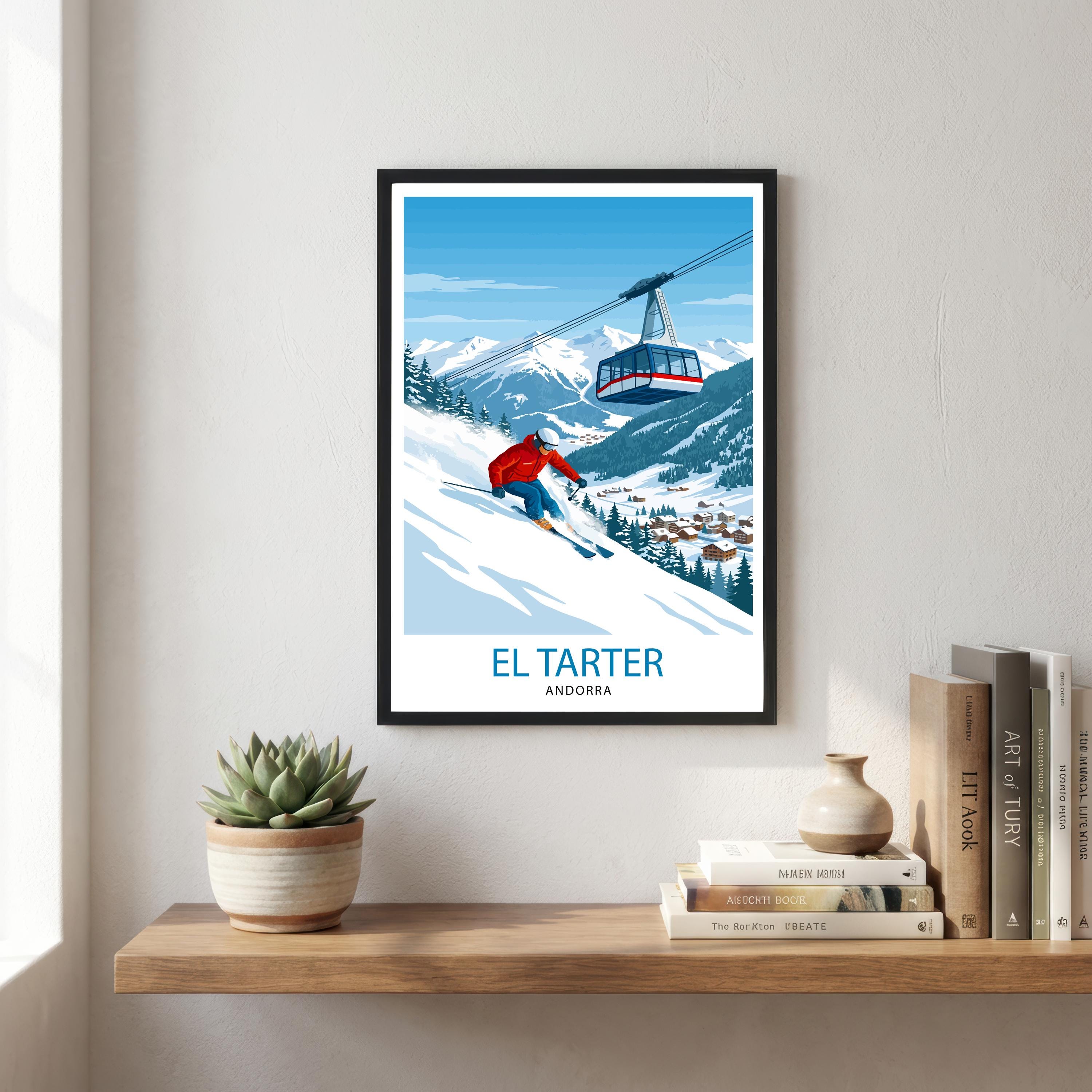 El Tarter Andorra Ski Poster: Pyrenees Mountain Resort Art Print