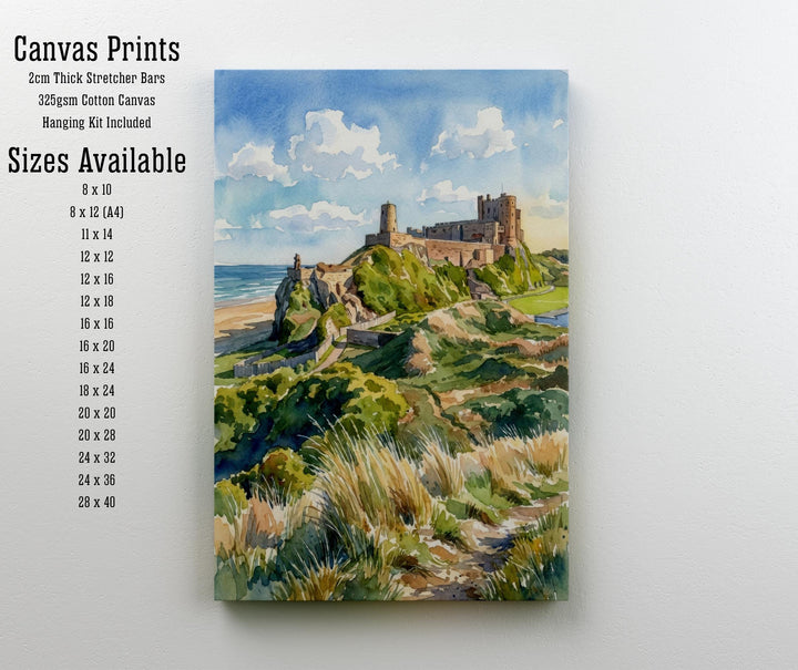 Northumberland Watercolour Painting Poster England Wall Art Countryside Landscape Print Gift for UK Travel Lovers and Fans of Scenic