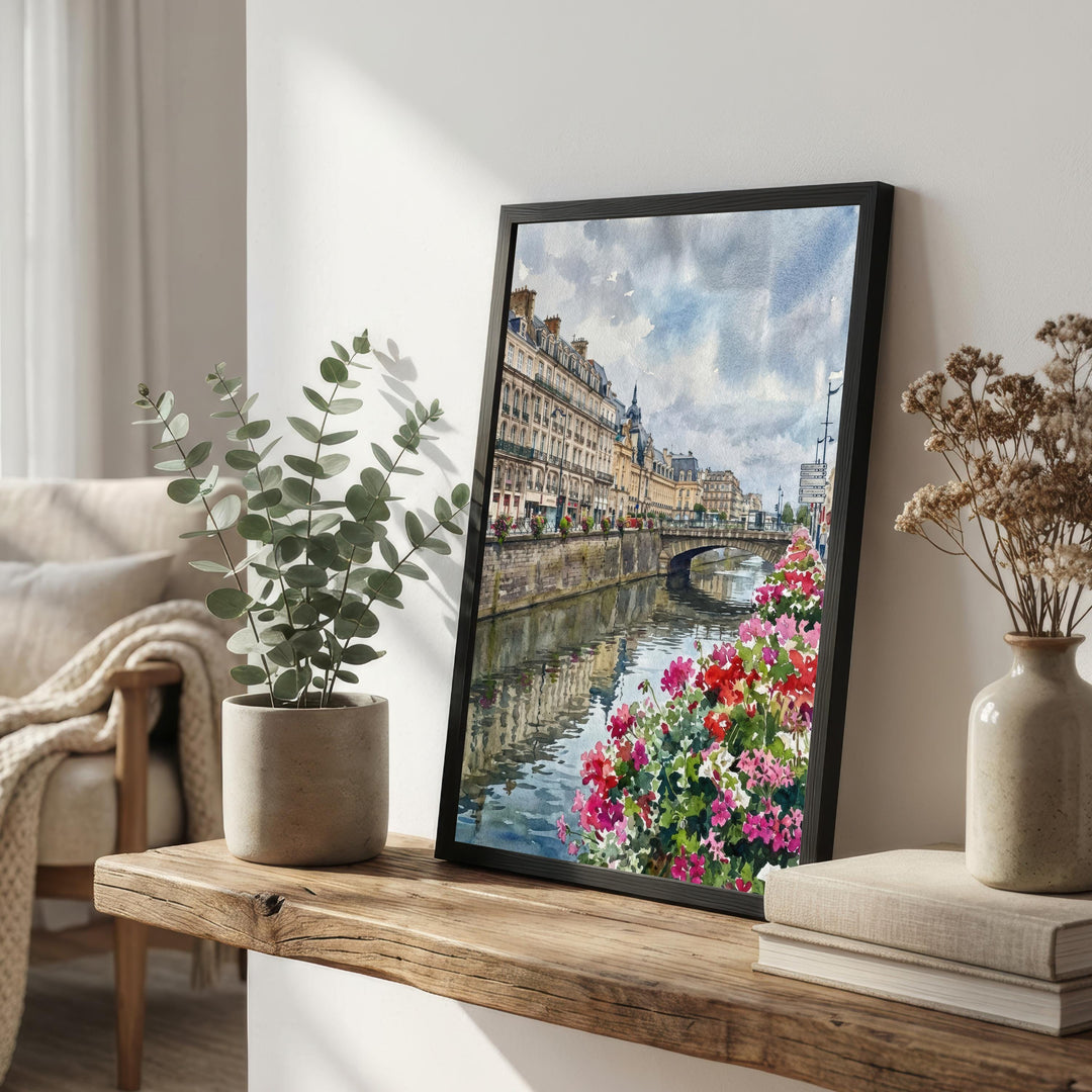 Rennes Watercolour Painting Poster France Wall Art Cityscape Print Gift for Europe Travel Lovers and Fans of Scenic Historic French