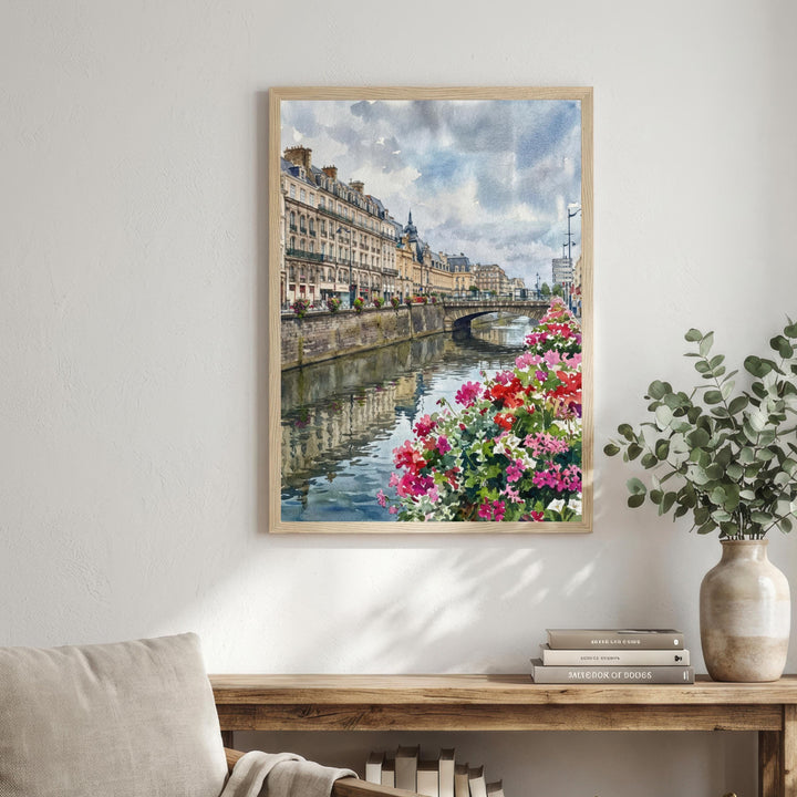 Rennes Watercolour Painting Poster France Wall Art Cityscape Print Gift for Europe Travel Lovers and Fans of Scenic Historic French