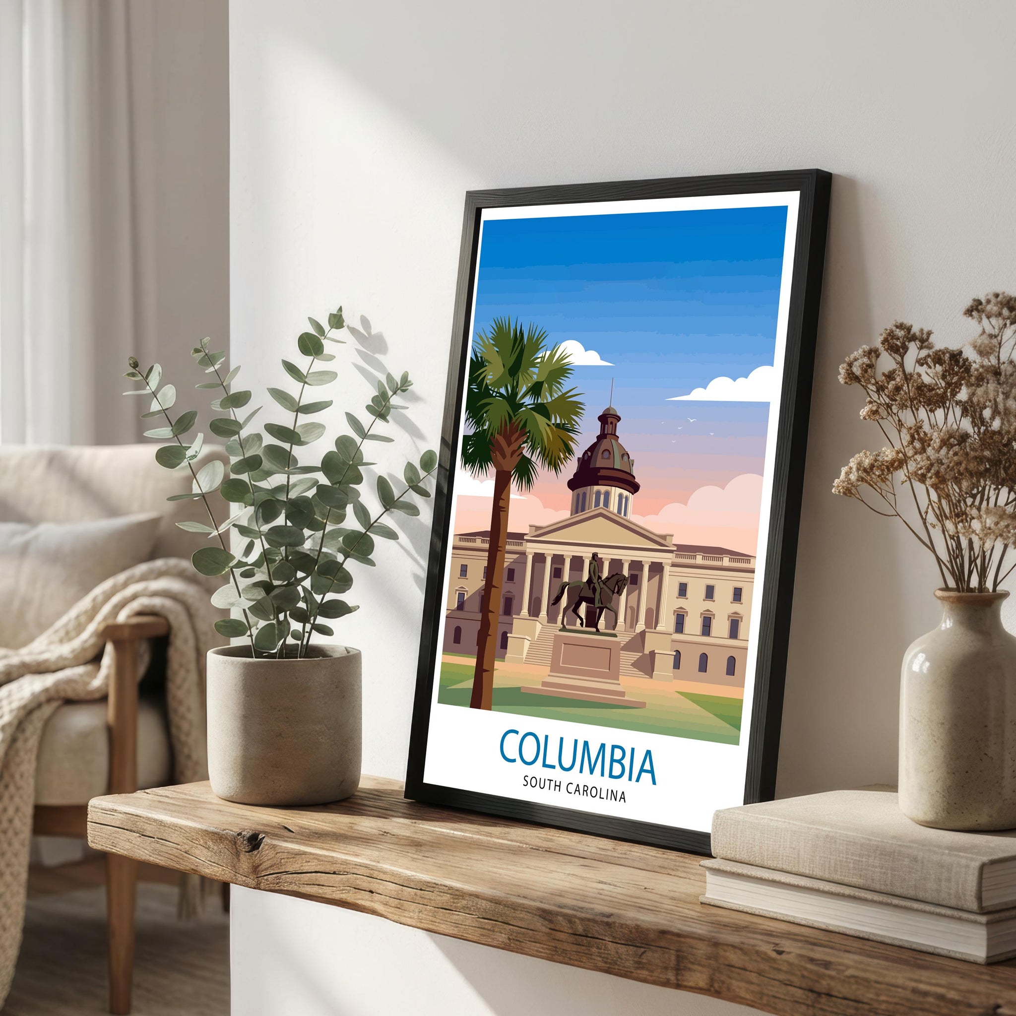 Columbia South Carolina Poster Print, Southern Travel Art