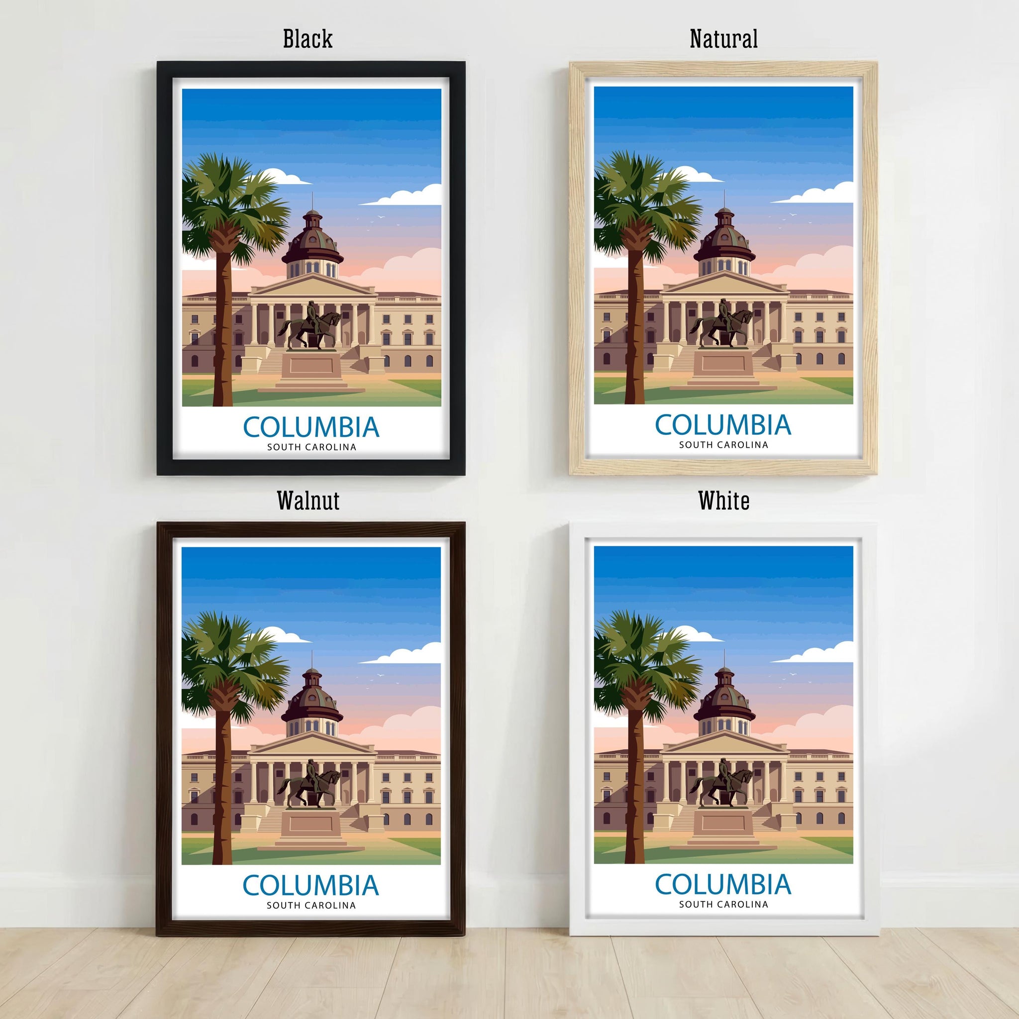 Columbia South Carolina Poster Print, Southern Travel Art