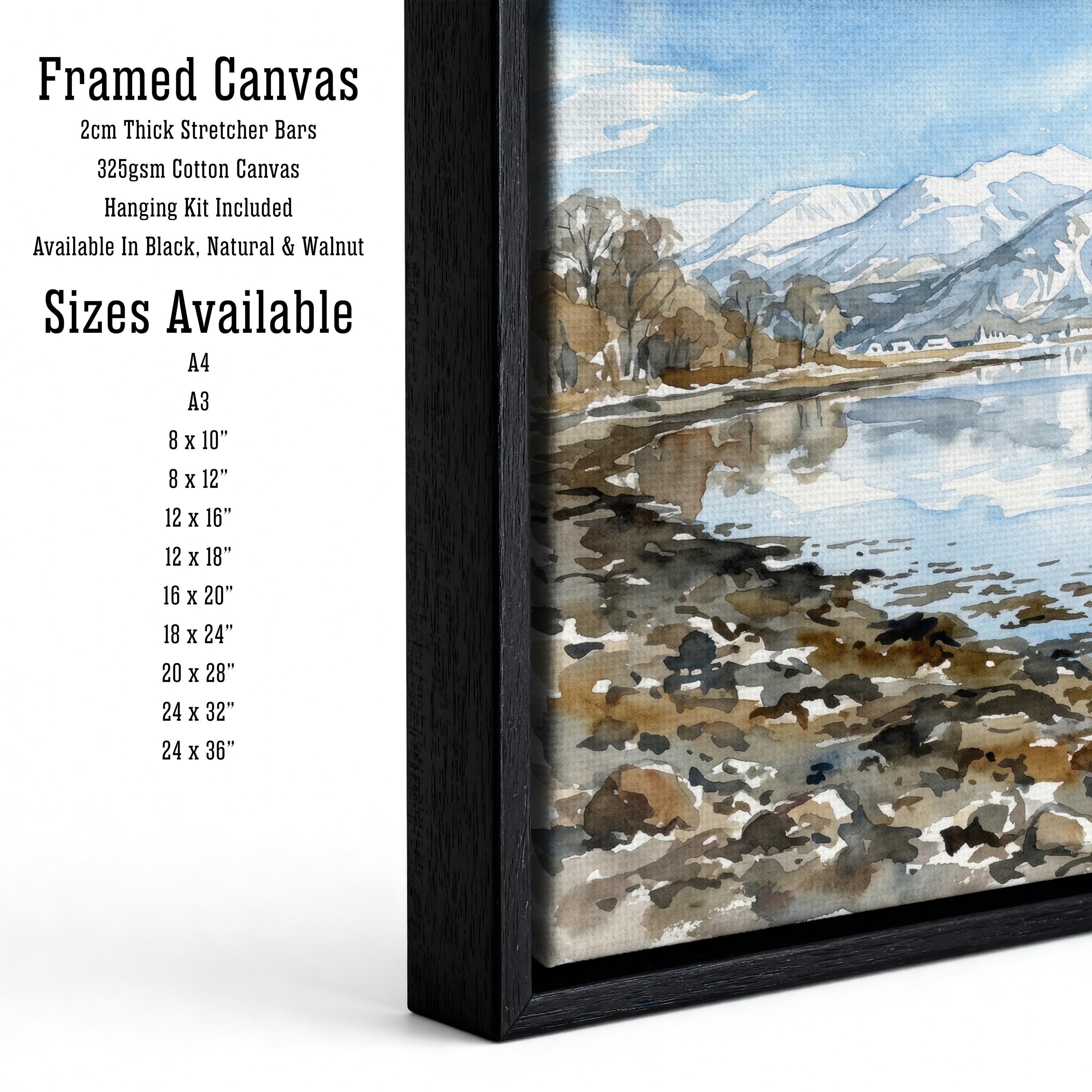 Ben Nevis Watercolour Painting Poster Scotland Wall Art Mountain Landscape Print Gift for UK Travel Lovers and Fans of Scenic Highland