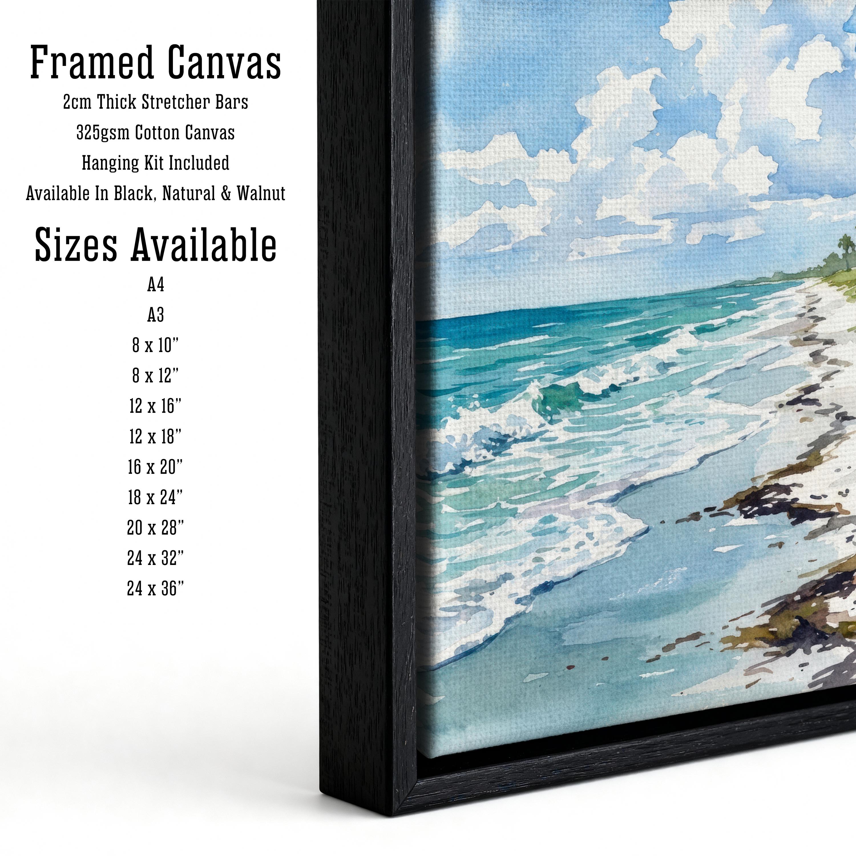Captiva Island Watercolour Painting Poster Florida USA Wall Art Coastal Landscape Print Gift for Travel Lovers and Fans of Scenic Tropical