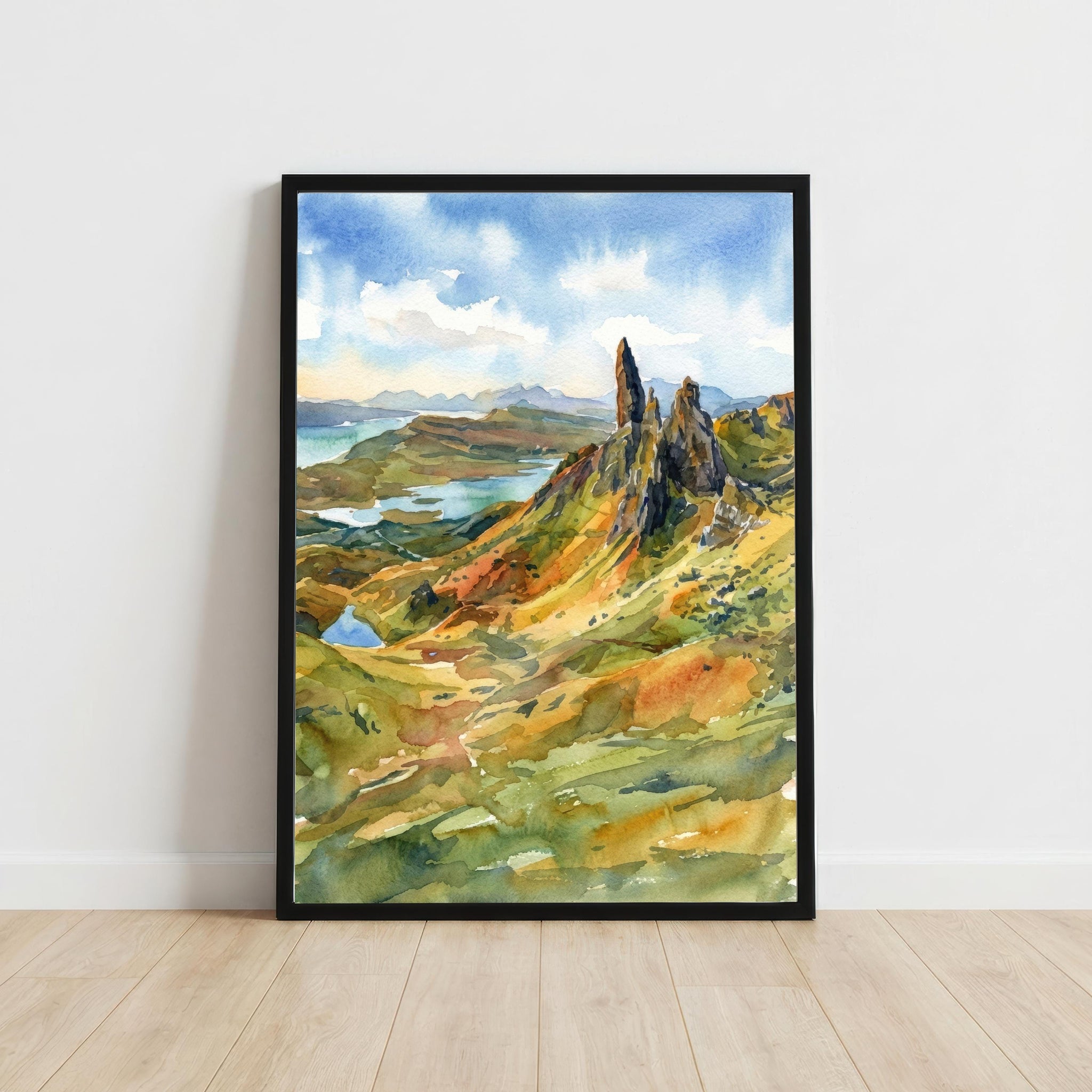 Isle of Skye Watercolour Painting: Scotland Highland Landscape Print, Scenic Decor