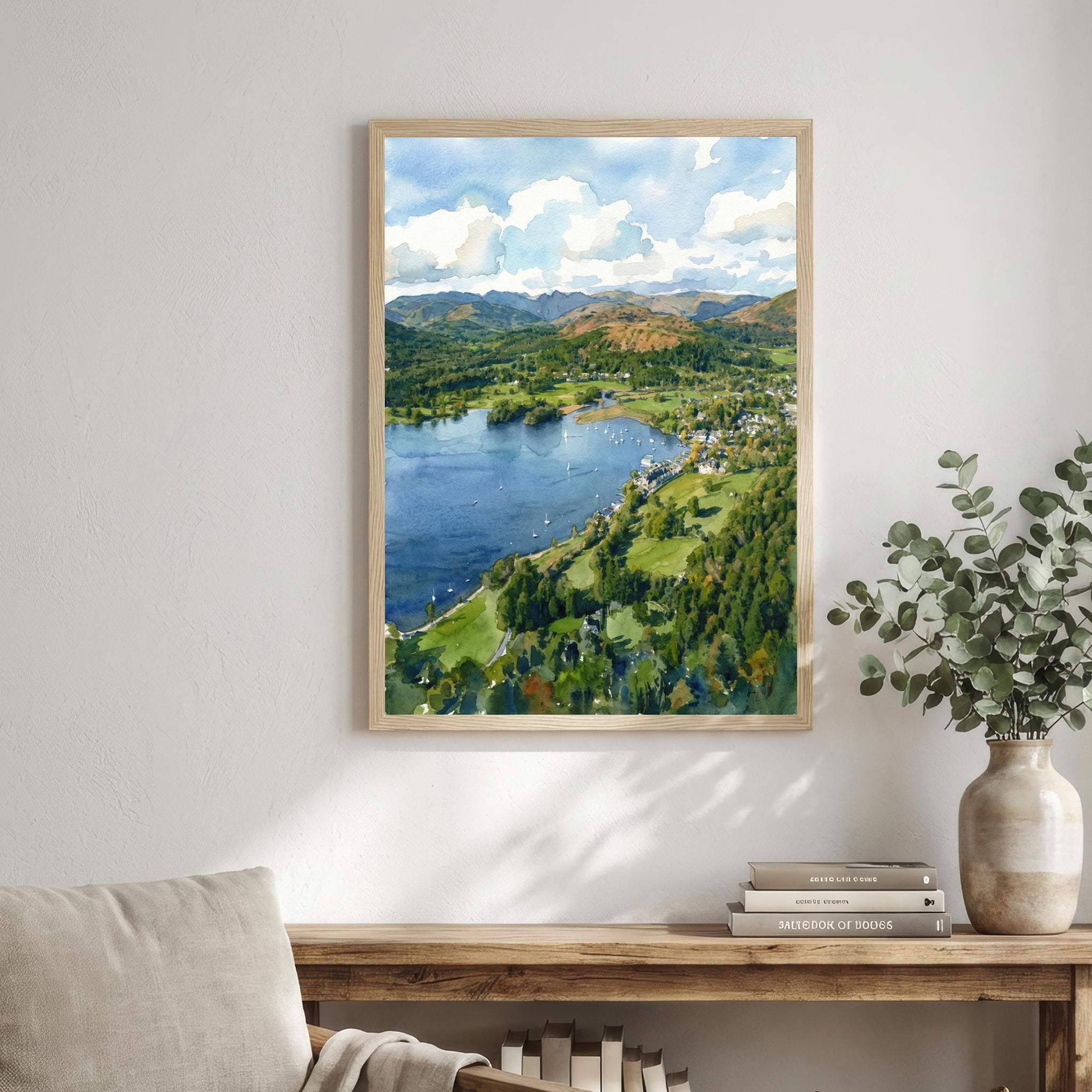 Lake Windermere Watercolour Painting Poster