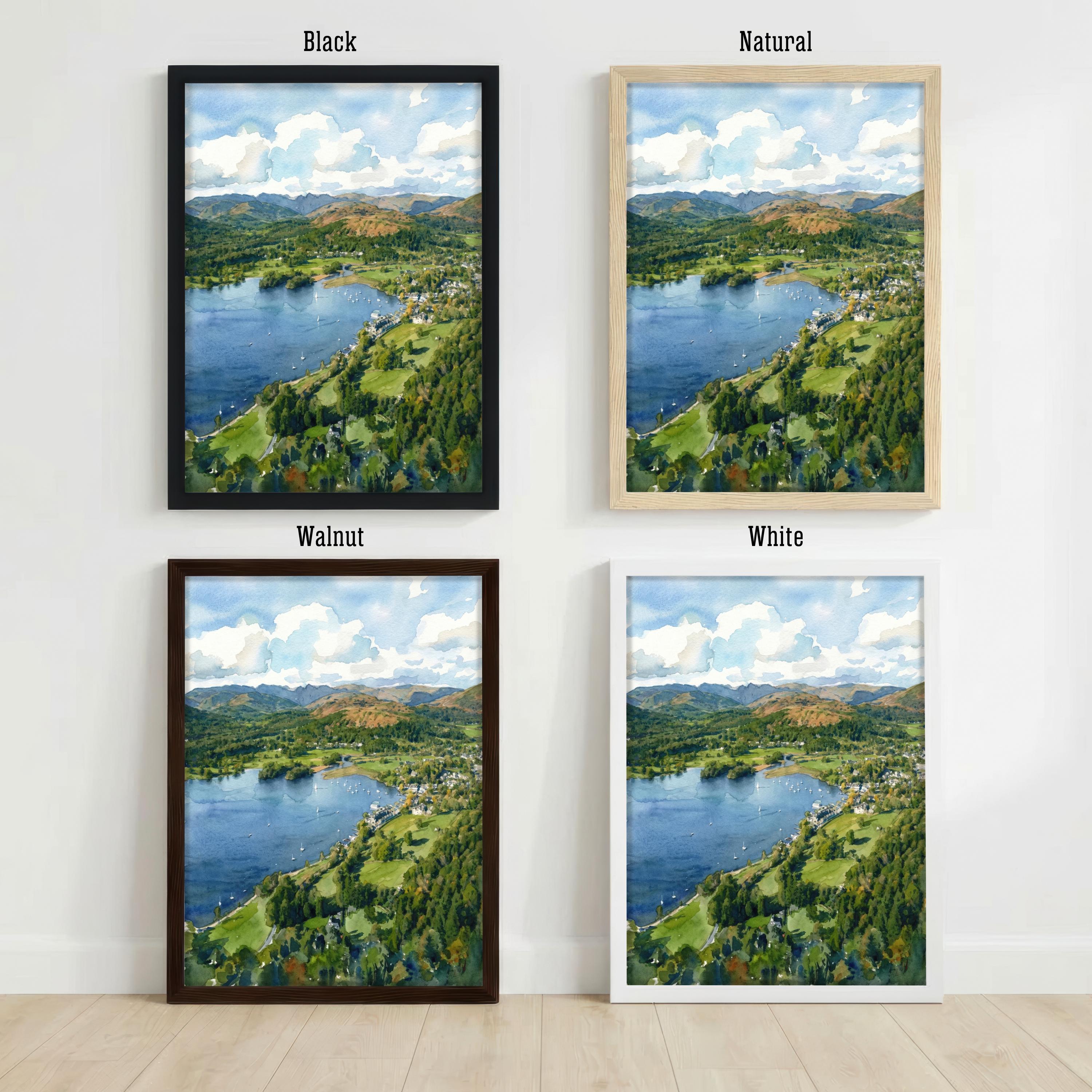 Lake Windermere Watercolour Painting Poster