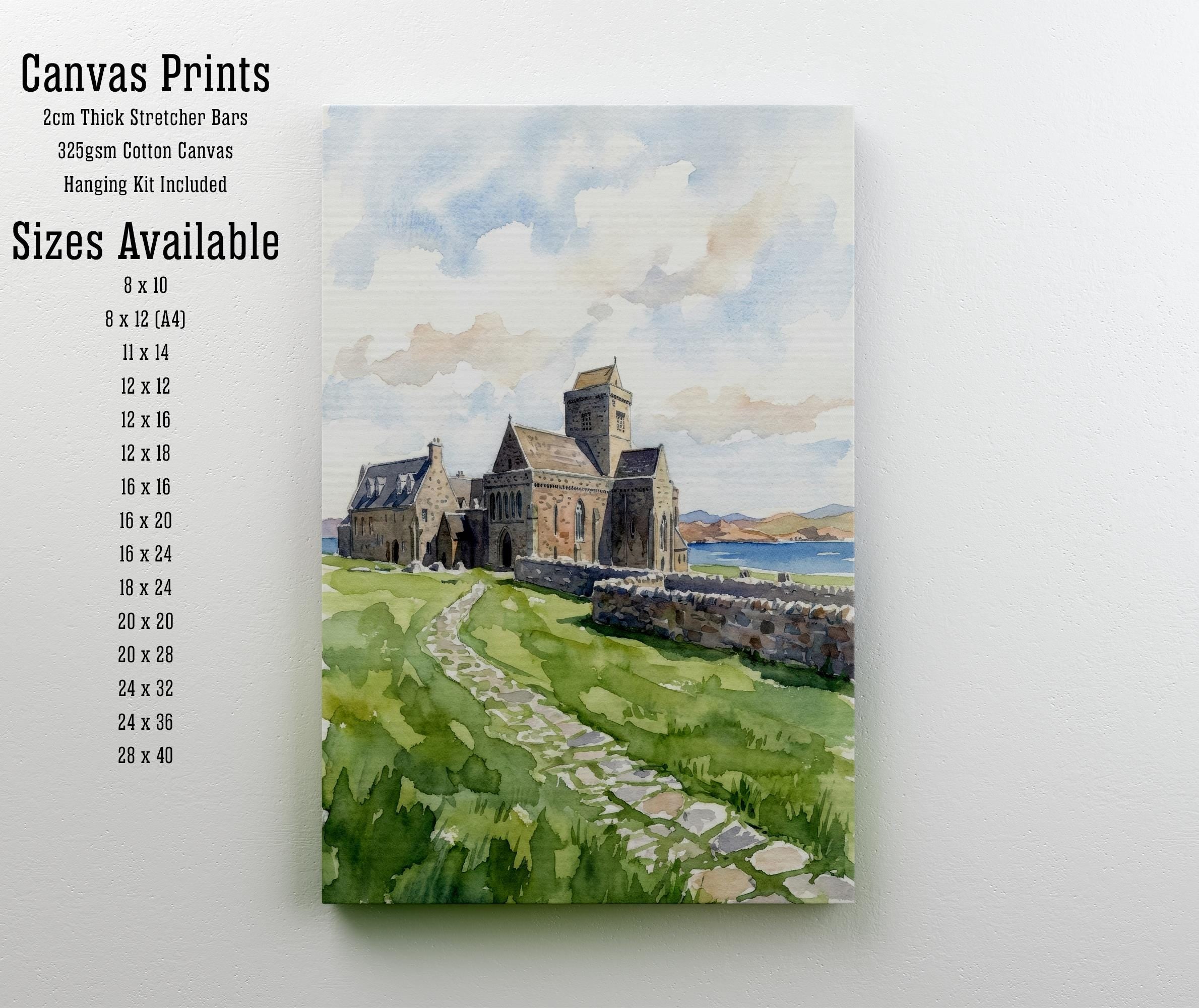 Isle of Iona Watercolour Painting: Scotland Coastal Landscape Print
