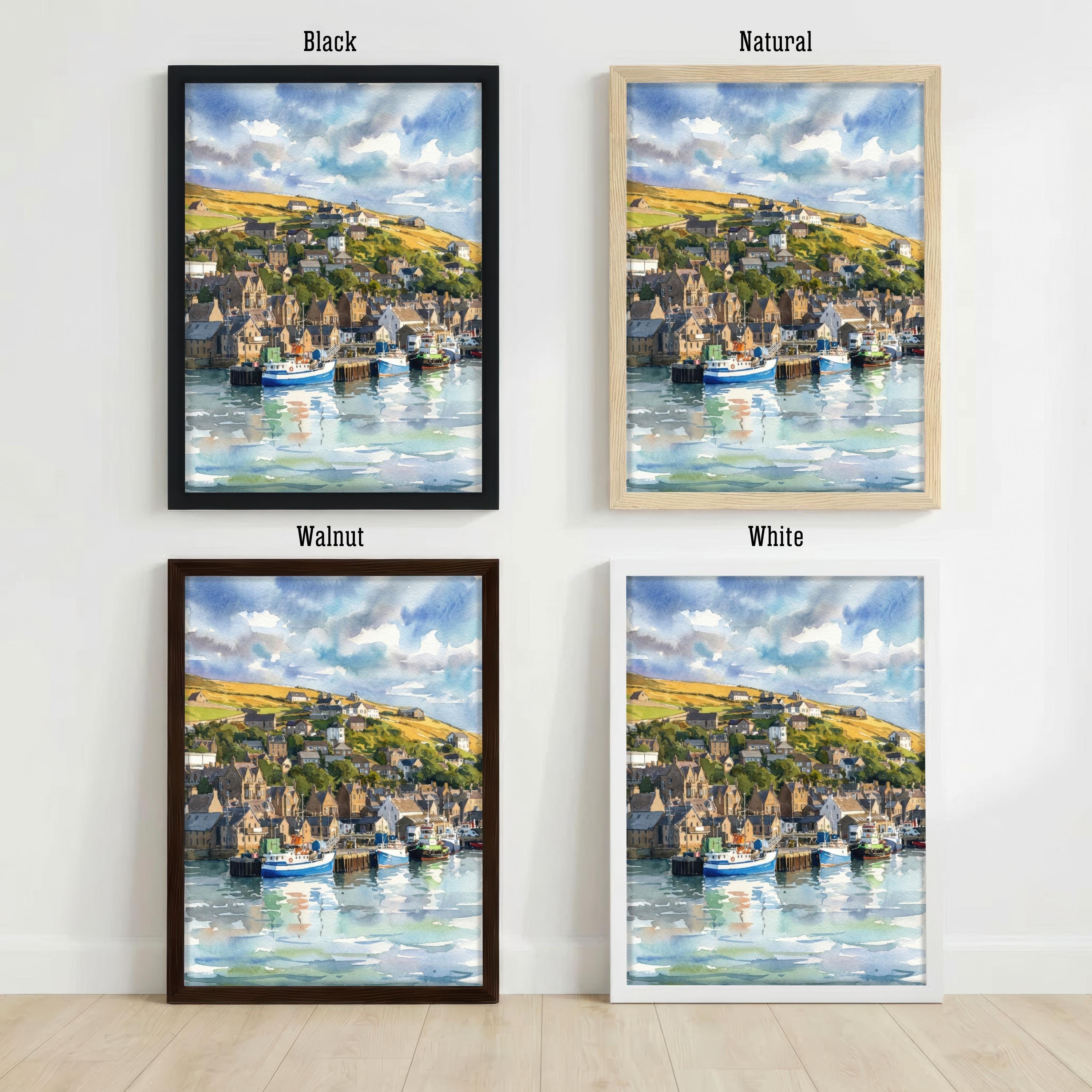 Isle of Iona Watercolour Painting, Scottish Island Coastal Landscape Print