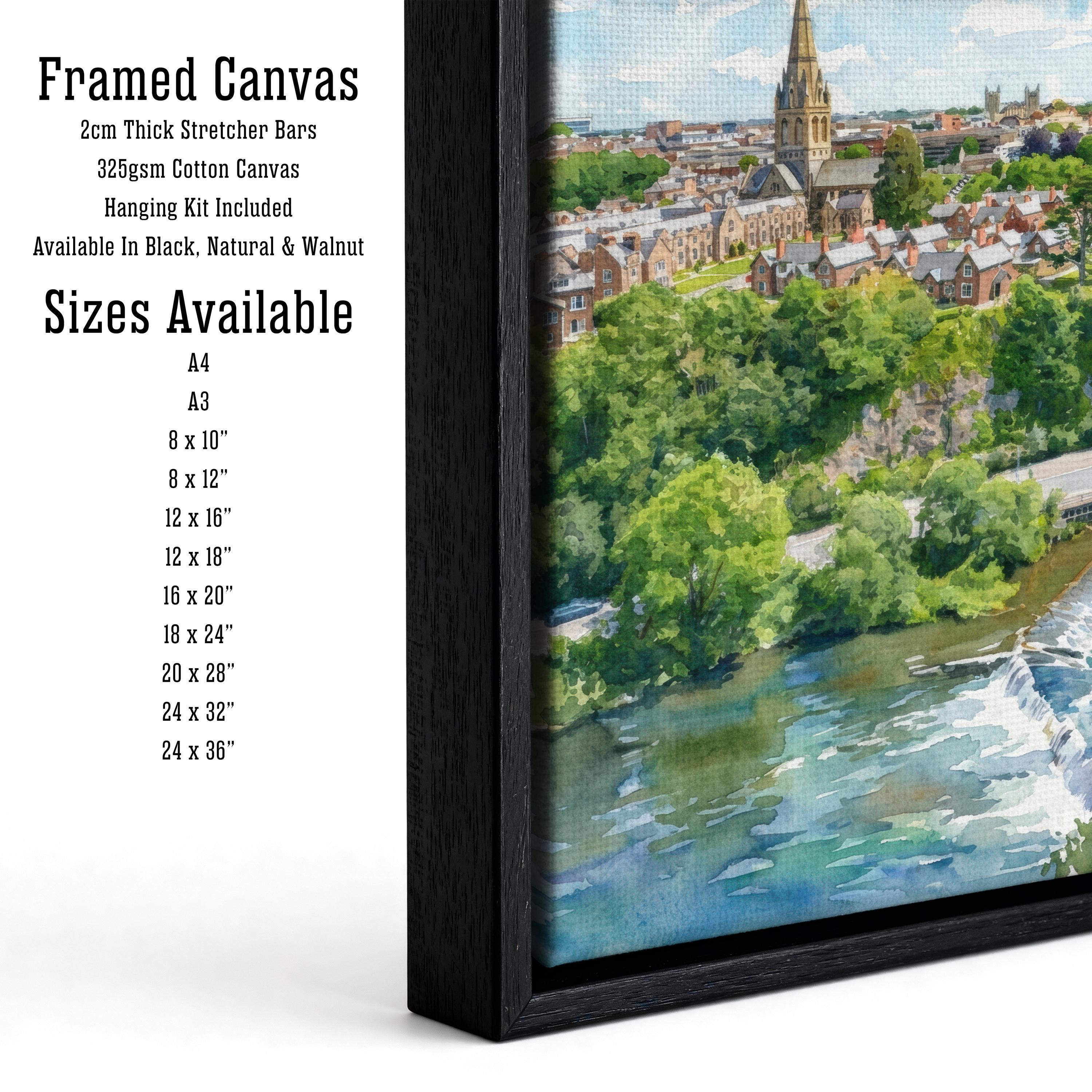Exeter Watercolour Painting: Historic City Cathedral Landscape Print, British Decor
