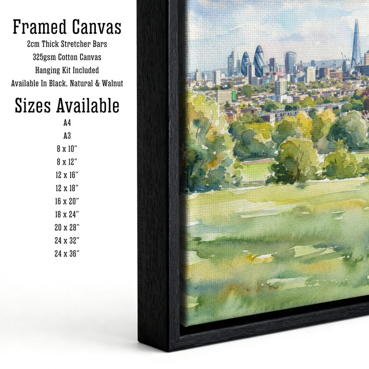 Hampstead Heath Watercolour Painting Poster London England Wall Art Landscape Print Gift for UK Travel Lovers and Fans of Scenic Park Decor