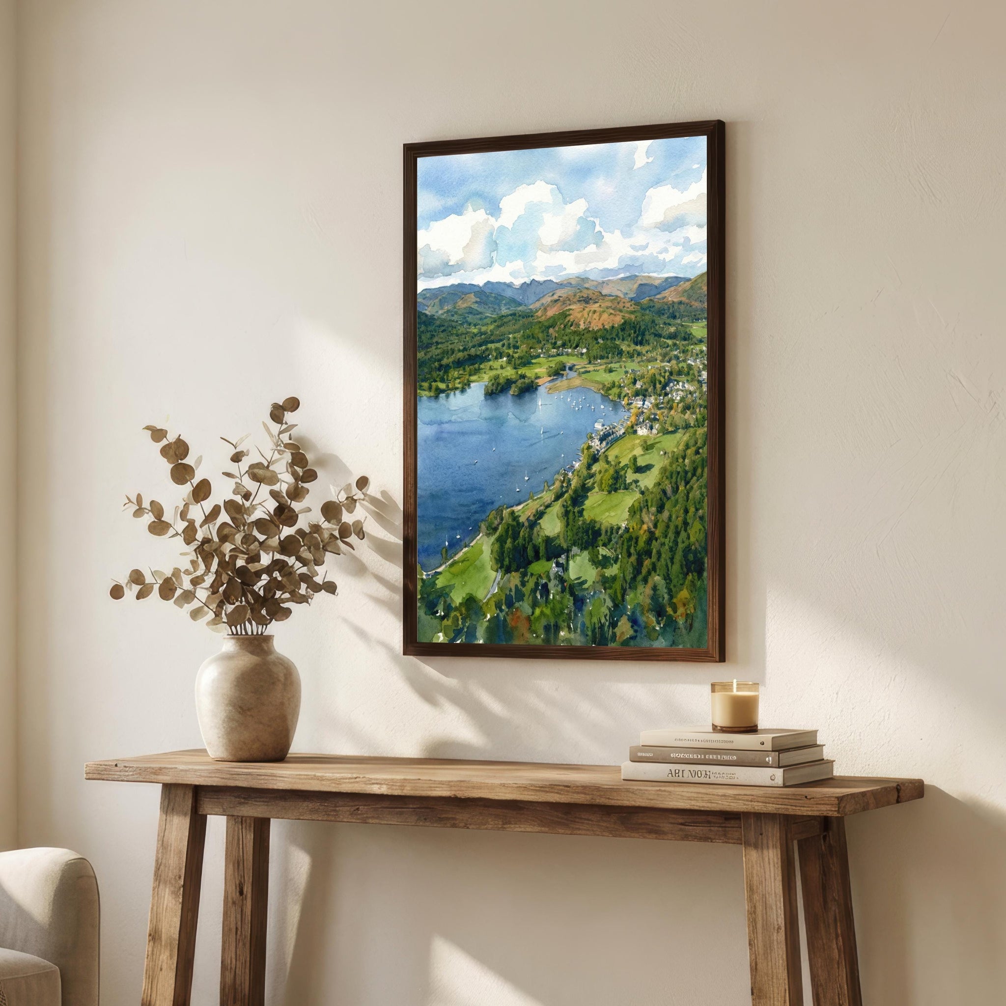Lake Windermere Watercolour Painting Poster