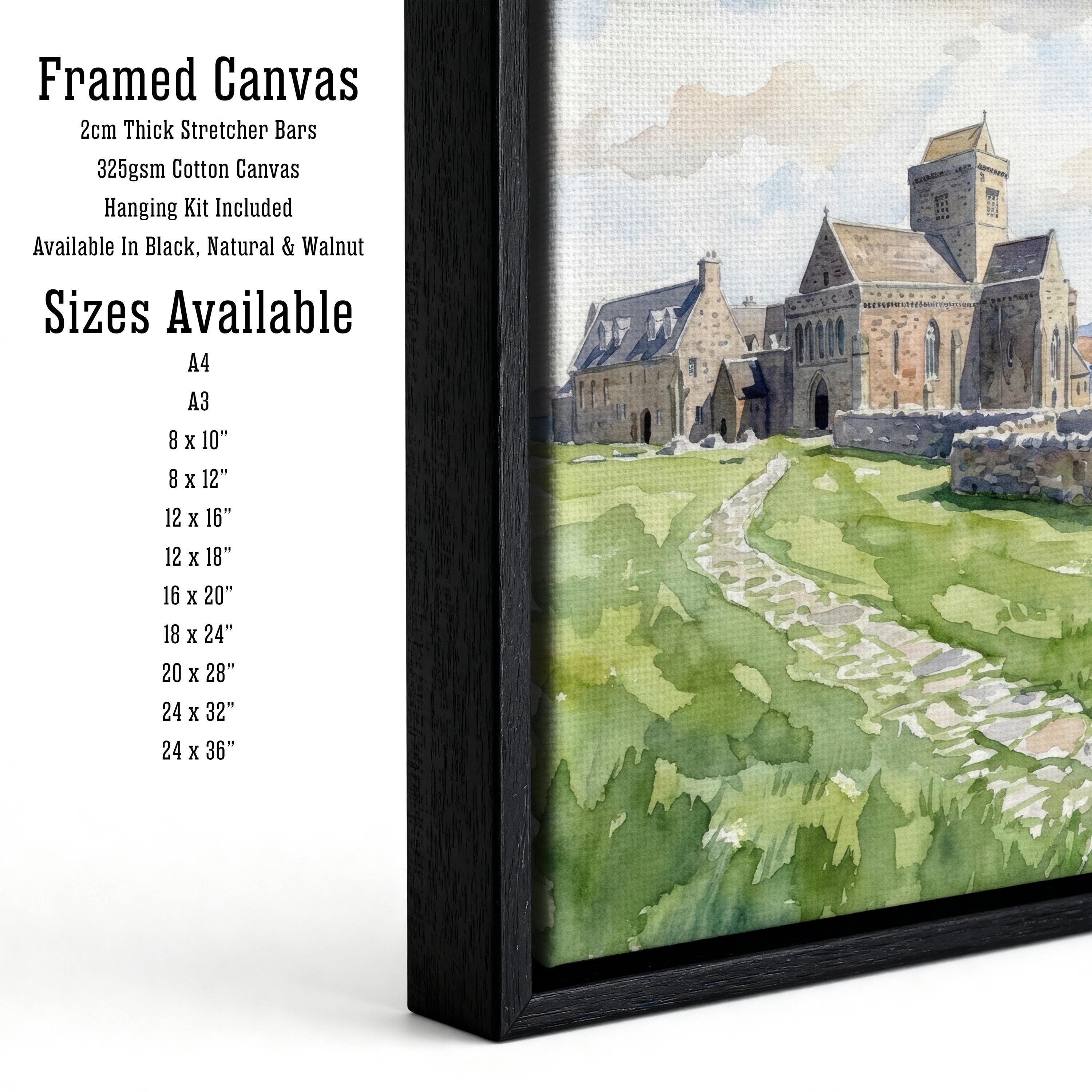 Isle of Iona Watercolour Painting: Scotland Coastal Landscape Print