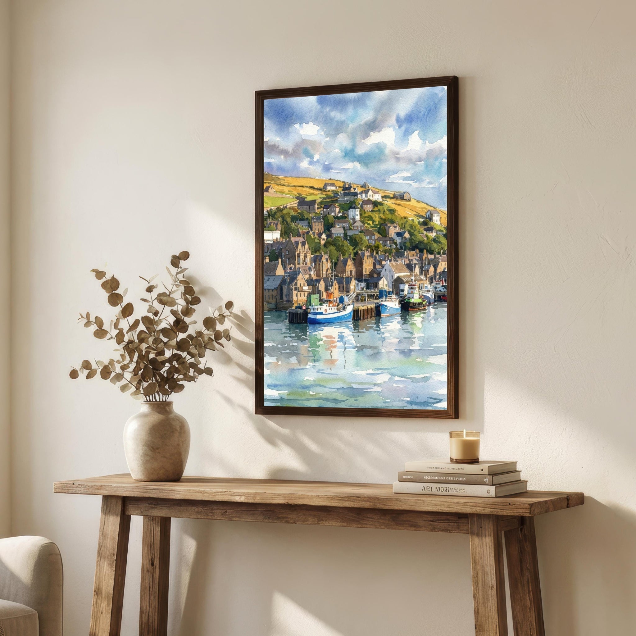 Isle of Iona Watercolour Painting, Scottish Island Coastal Landscape Print