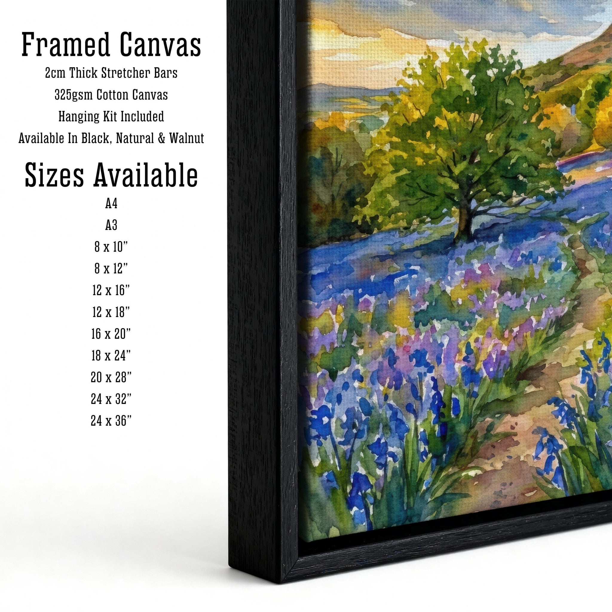 Roseberry Topping Watercolour Painting Poster England Wall Art Hill Landscape Print Gift for UK Travel Lovers and Scenic Decor Fans