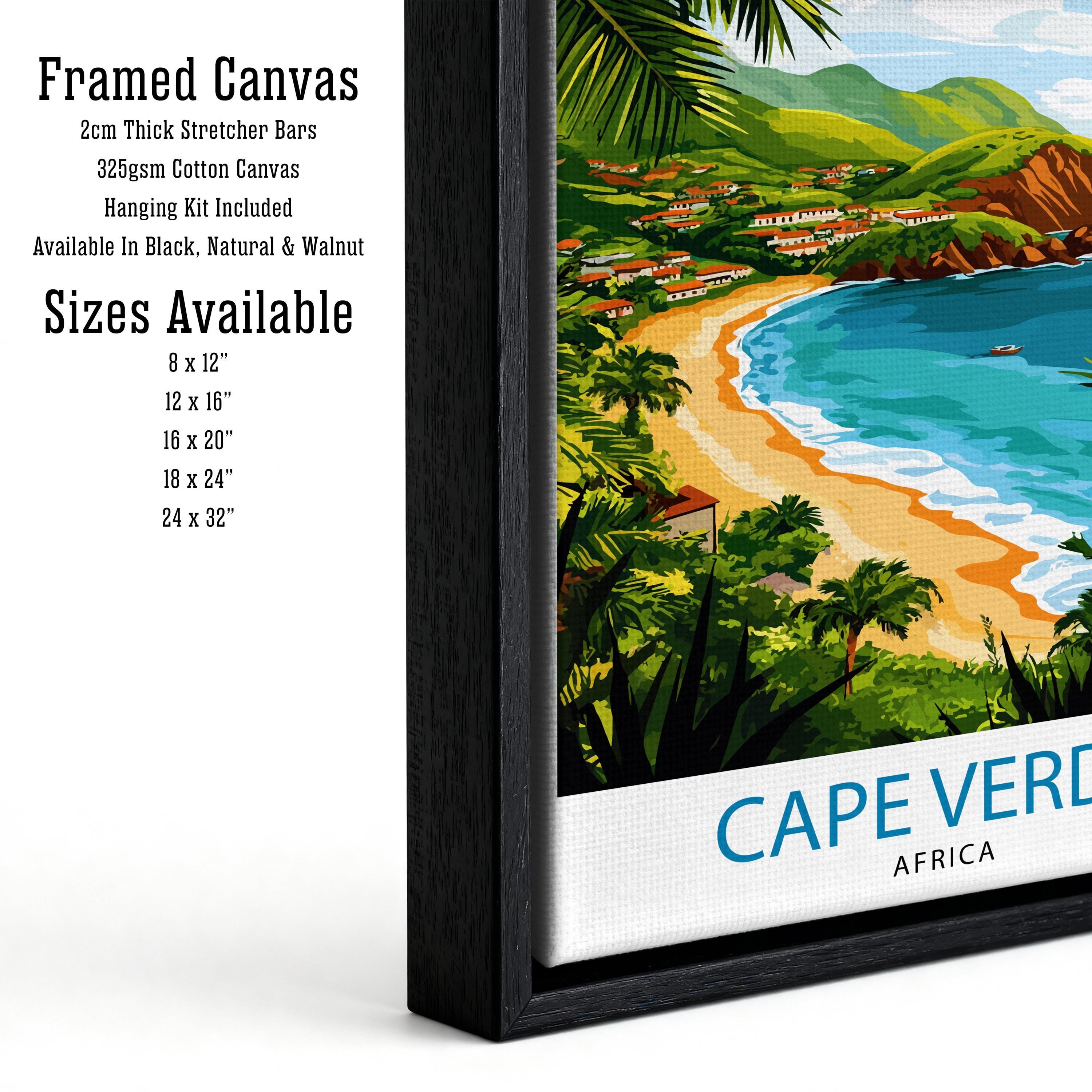 Cape Verde Travel Poster Print Wall Art Tropical Island Landscape Decor Gift for Travel Lovers and Fans of Scenic Atlantic Coastal Views