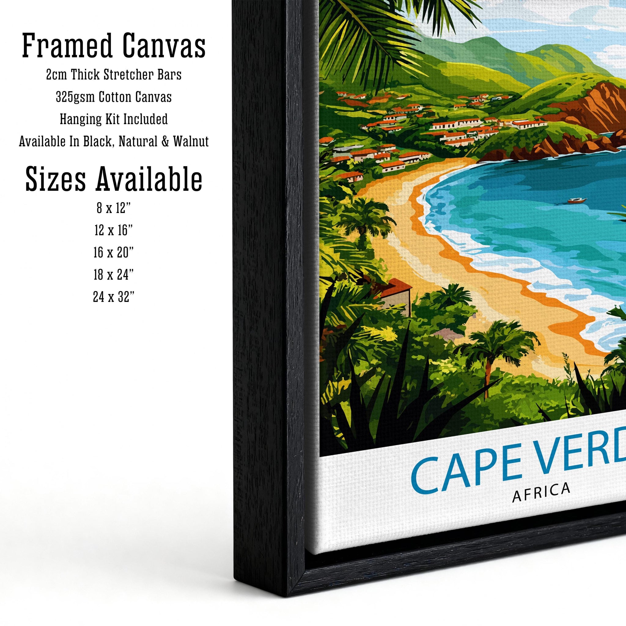 Cape Verde Travel Poster Print Wall Art Tropical Island Landscape Decor Gift for Travel Lovers and Fans of Scenic Atlantic Coastal Views