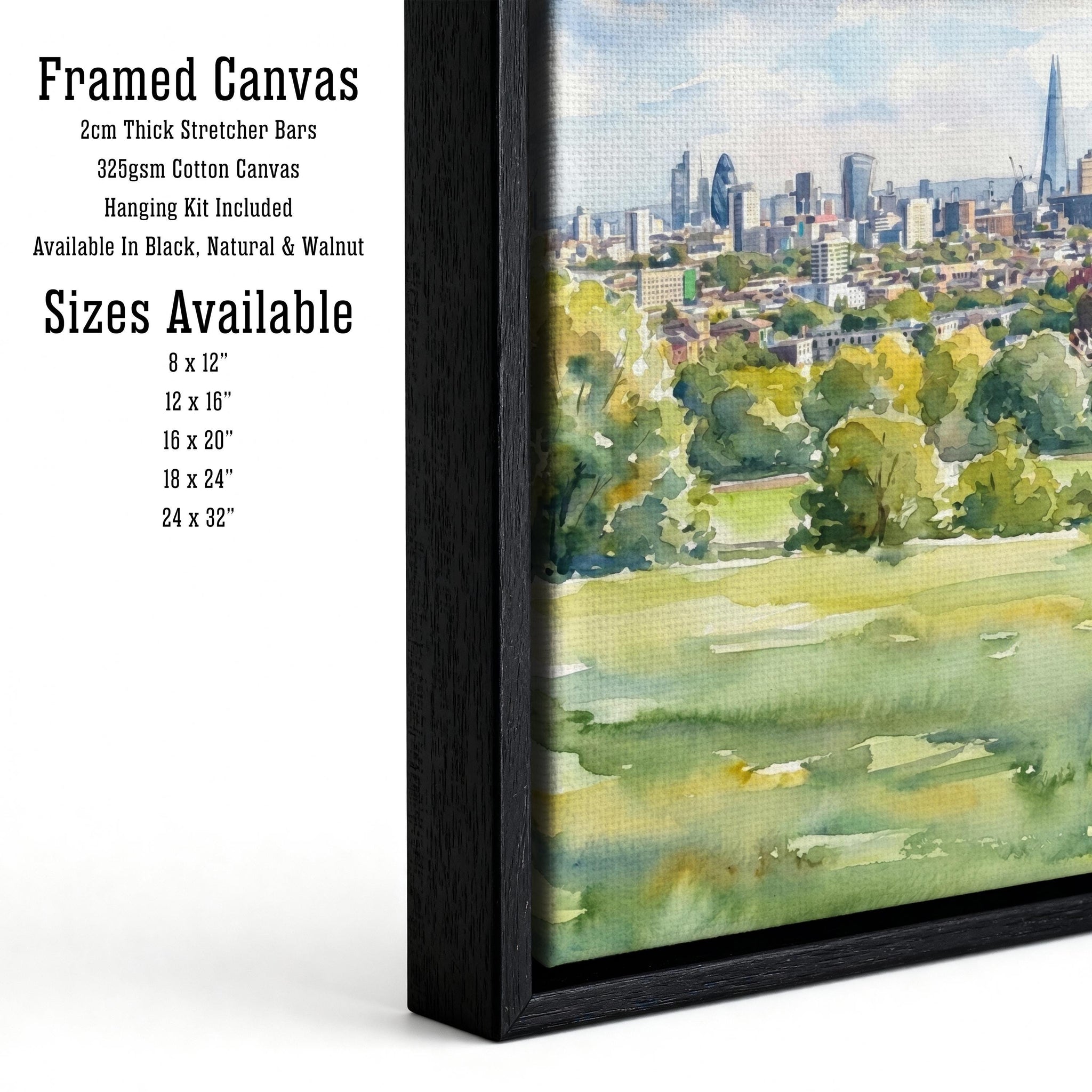 Hampstead Heath Watercolour Painting, London Landscape Print, Scenic Park Wall Art