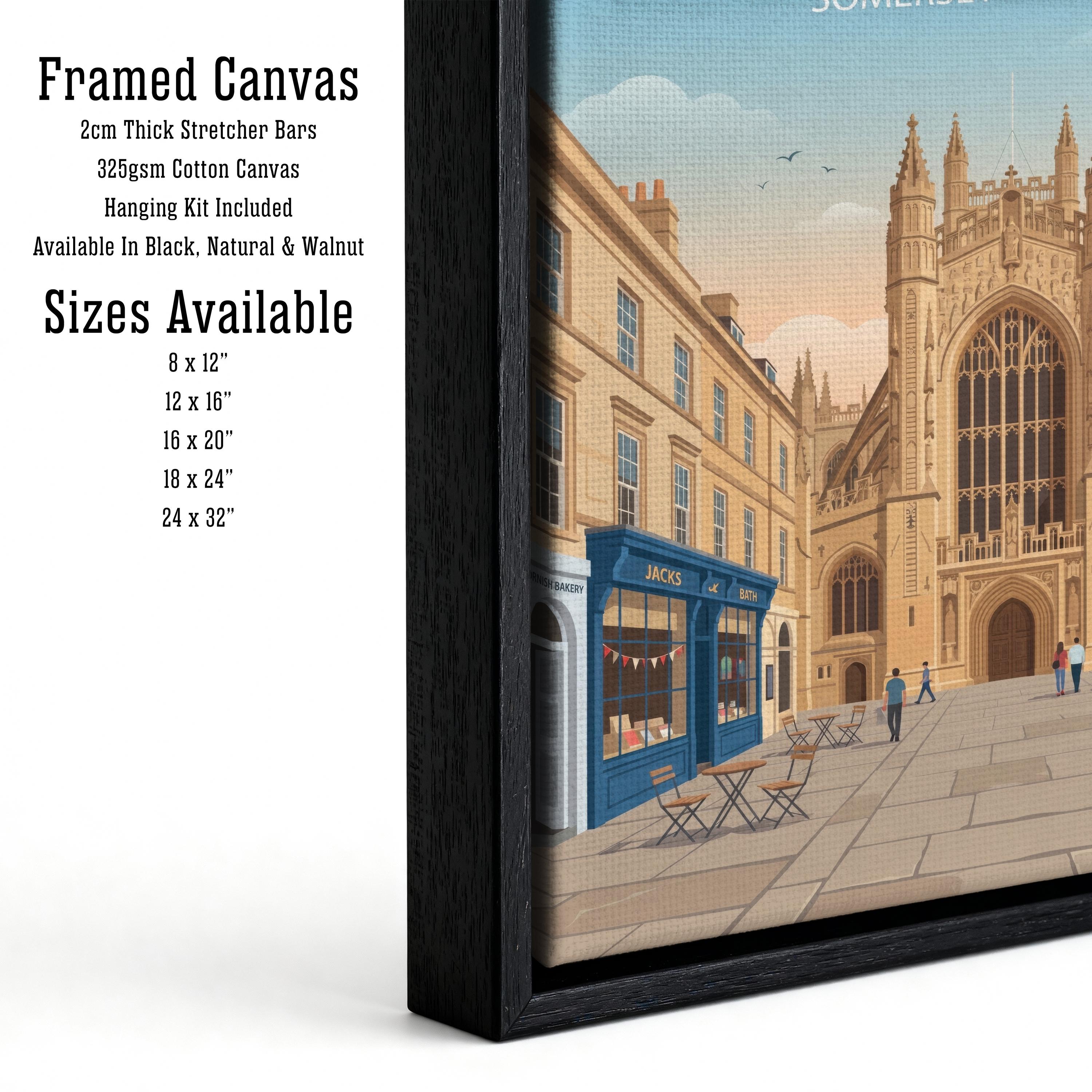 Bath Travel Poster Print England Wall Art City Architecture Landscape Decor Gift for UK Travel Lovers and Fans of Historic British Cities