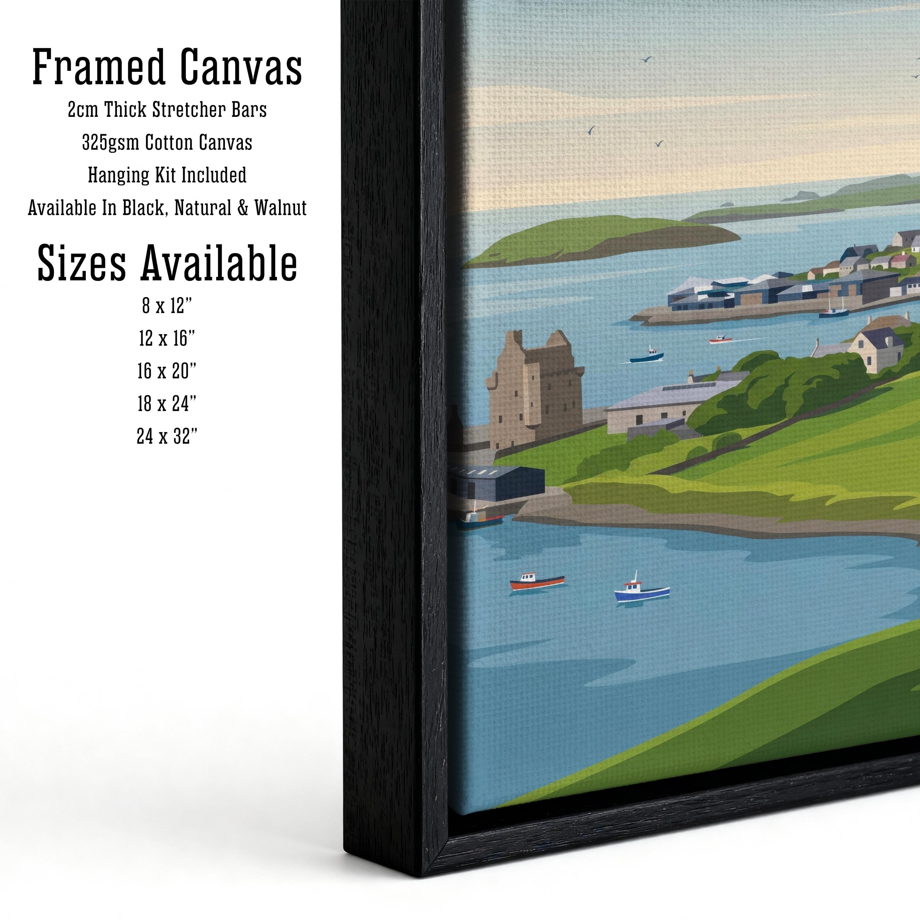 Shetland Islands Watercolour Painting Poster Scotland Wall Art Coastal Landscape Print Gift for UK Travel Lovers and Scenic Decor Fans