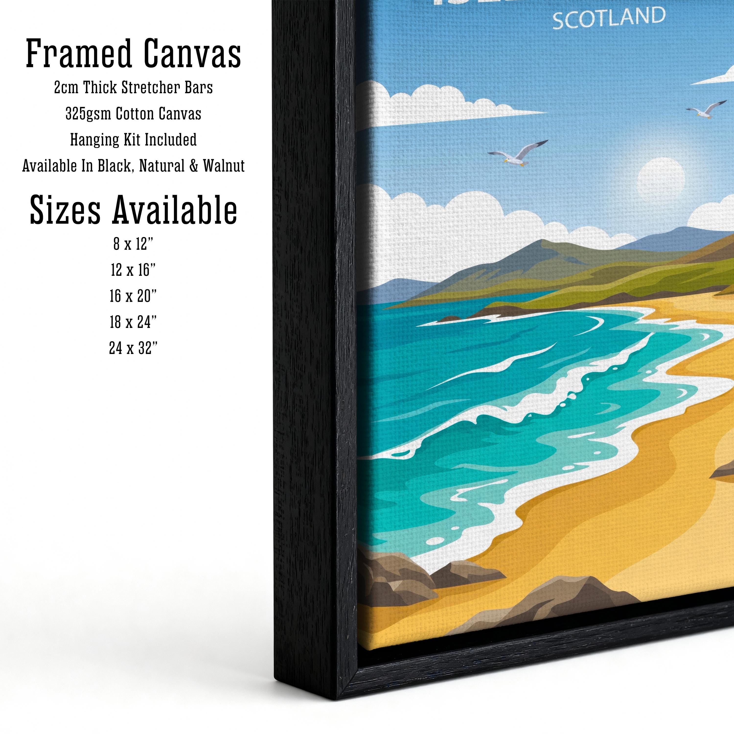 Isle of Harris Travel Poster Print Scotland Wall Art Coastal Island Landscape Decor Gift for UK Travel Lovers and Scenic Decor Fans