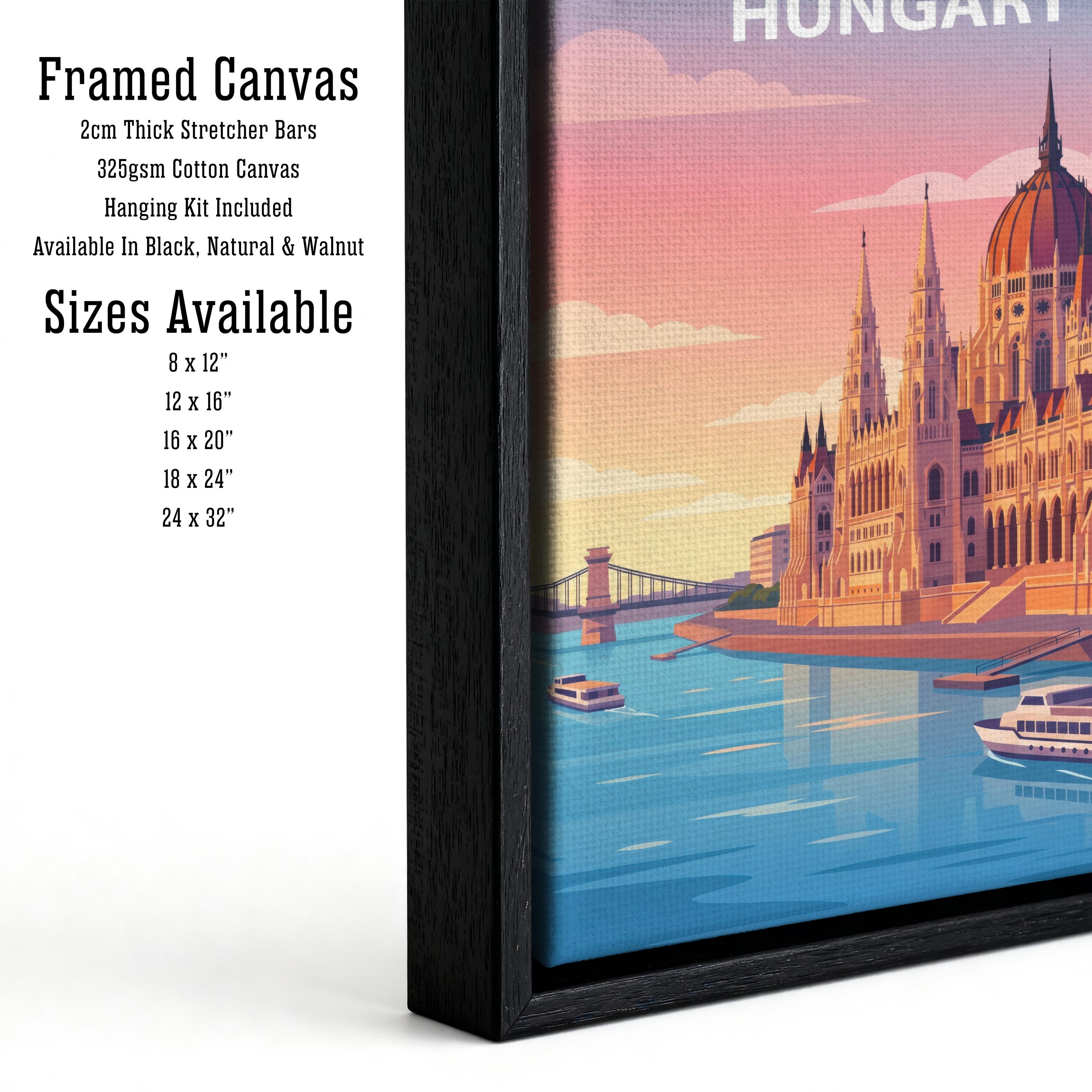 Budapest Travel Poster Print Hungary Wall Art City Skyline Landscape Decor Gift for Europe Travel Lovers and Scenic Architecture Fans