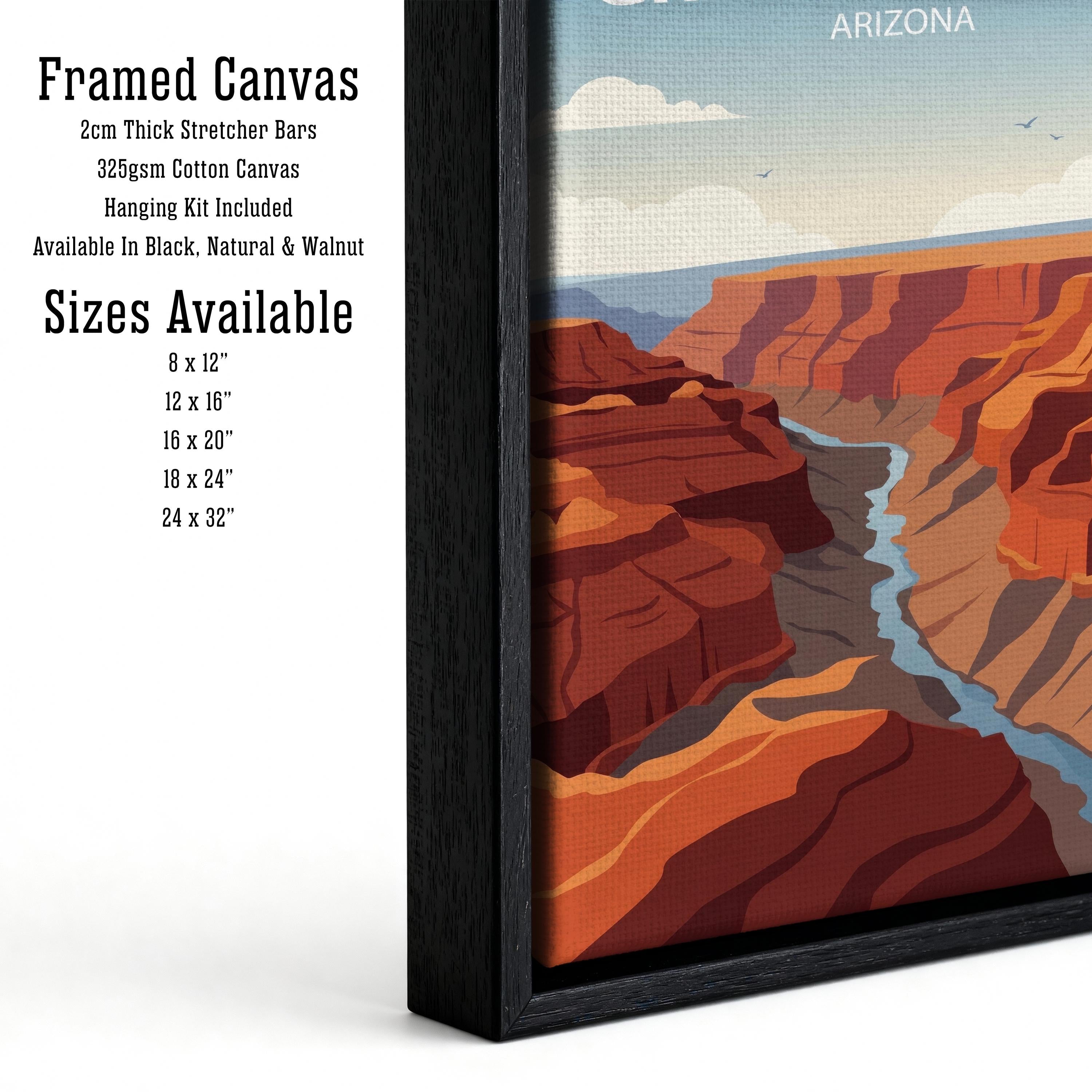 Grand Canyon Travel Poster Print USA Wall Art Desert Landscape Decor Gift for Travel Lovers and Fans of Scenic American National Parks