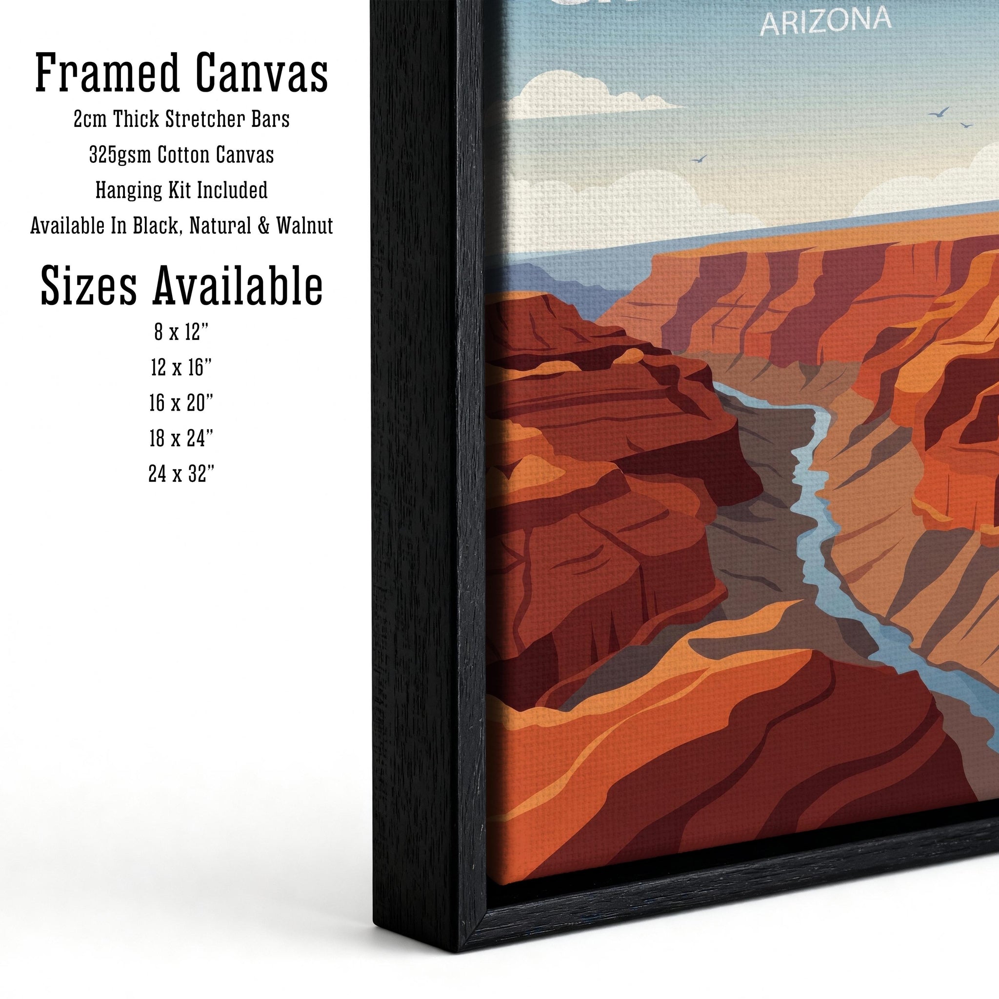 Grand Canyon Travel Poster Print USA Wall Art Desert Landscape Decor Gift for Travel Lovers and Fans of Scenic American National Parks