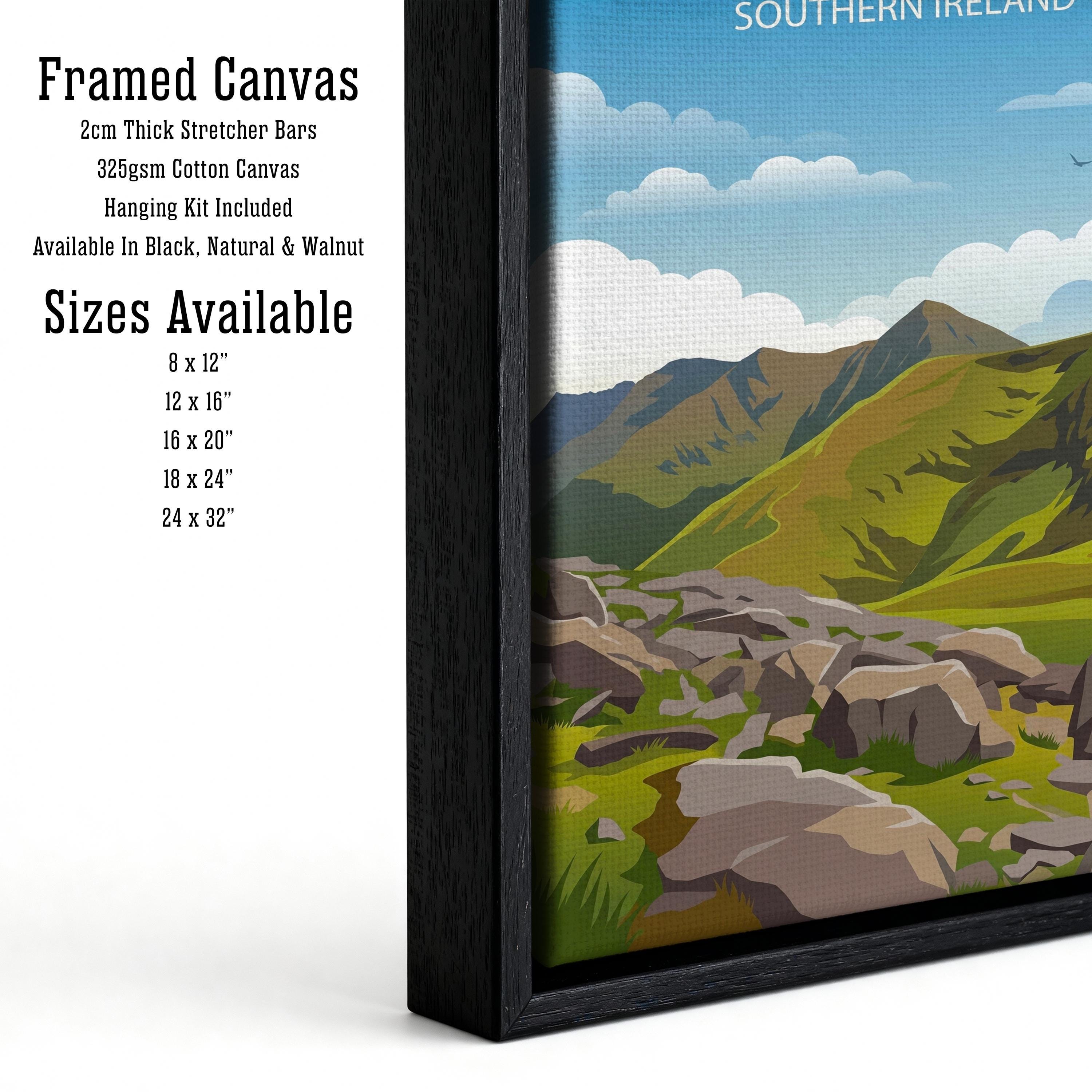 Carrauntoohil Travel Poster Print Ireland Wall Art Mountain Landscape Decor Gift for Travel Lovers and Fans of Scenic Irish Nature