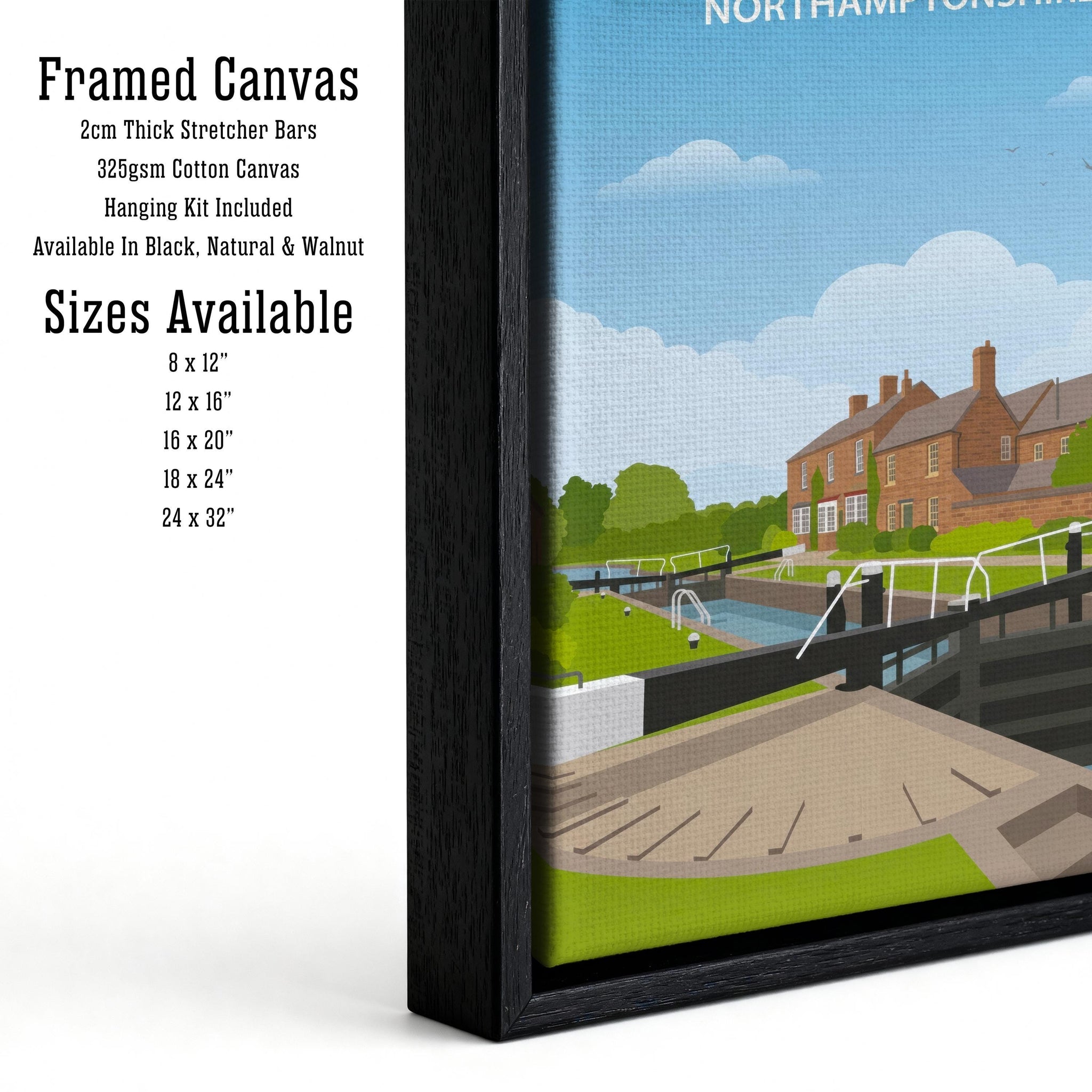 Braunston UK Travel Poster Print England Wall Art Village Canal Landscape Decor Gift for UK Travel Lovers and Fans of Scenic Countryside