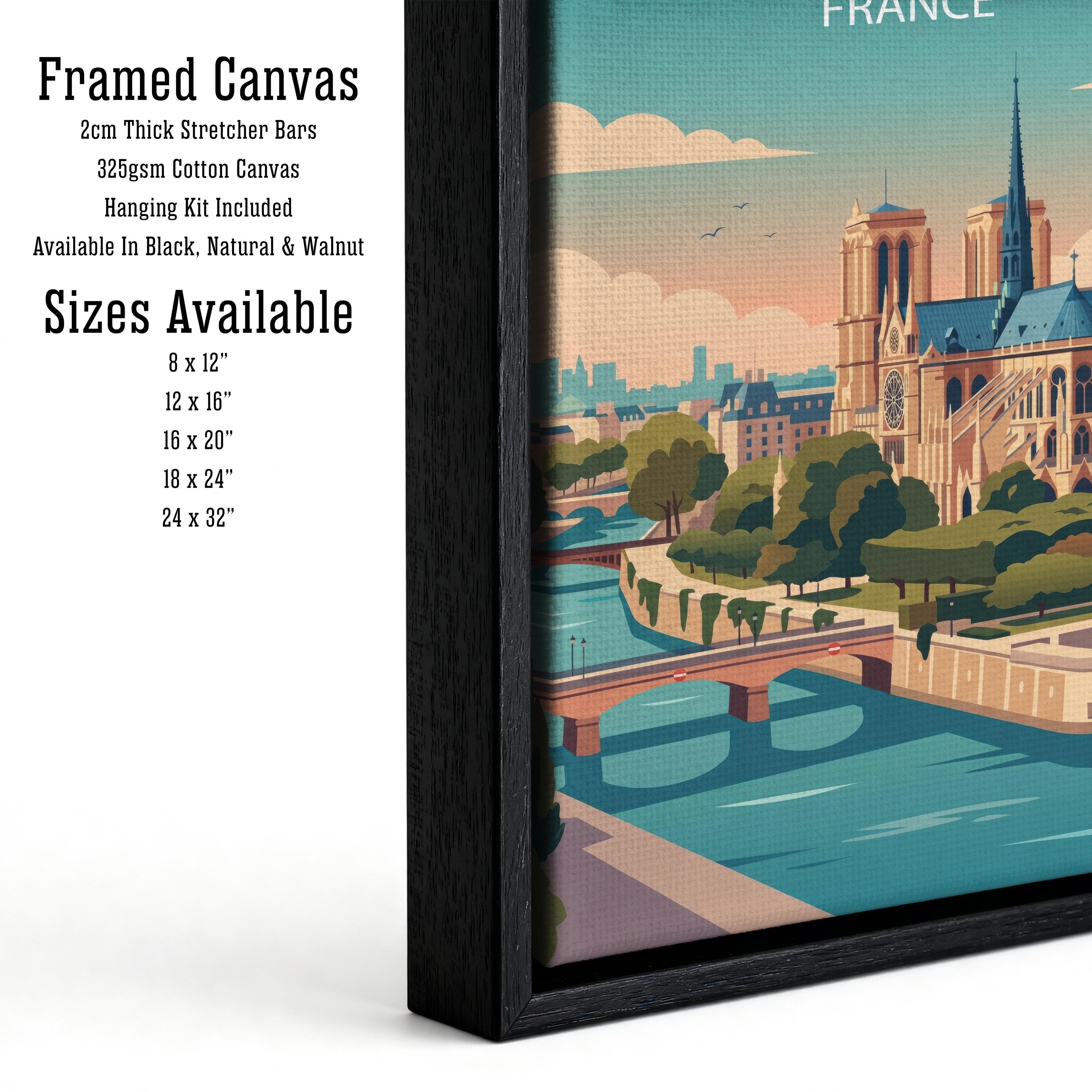 Paris France Travel Poster Print Wall Art City Skyline Landscape Decor Gift for Europe Travel Lovers and Fans of Scenic French Architecture