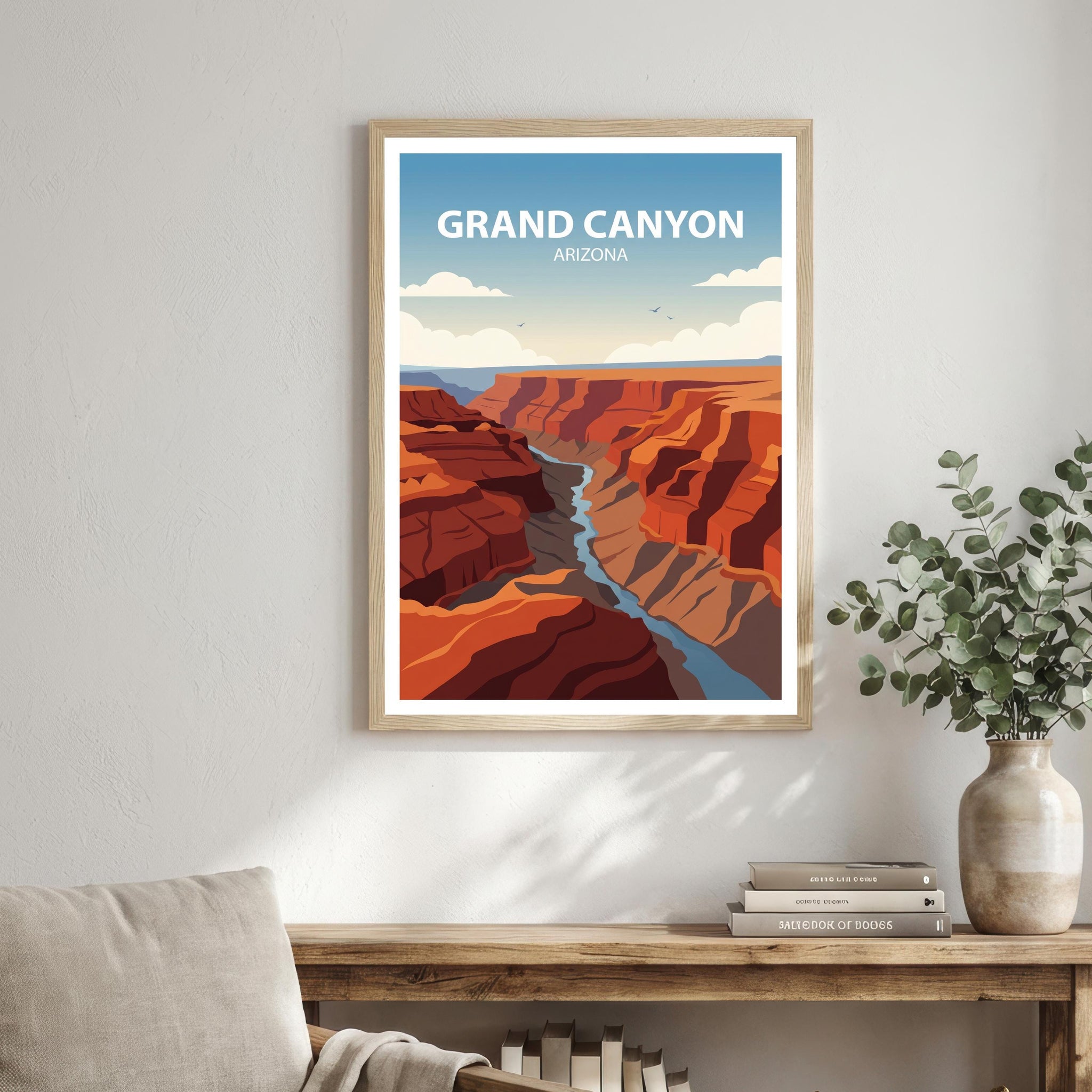 Grand Canyon Travel Poster Print USA Wall Art Desert Landscape Decor Gift for Travel Lovers and Fans of Scenic American National Parks