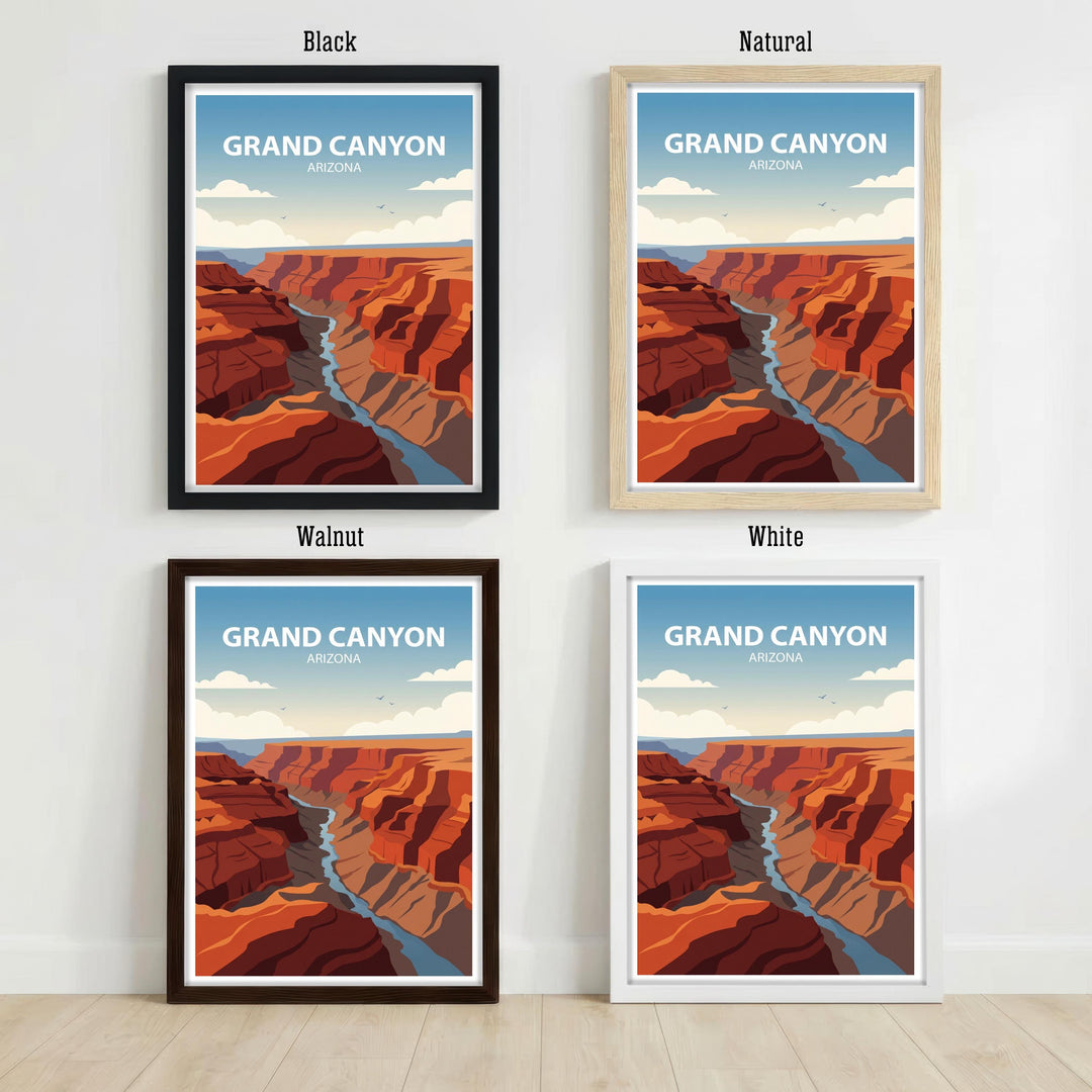 Grand Canyon Travel Poster Print USA Wall Art Desert Landscape Decor Gift for Travel Lovers and Fans of Scenic American National Parks