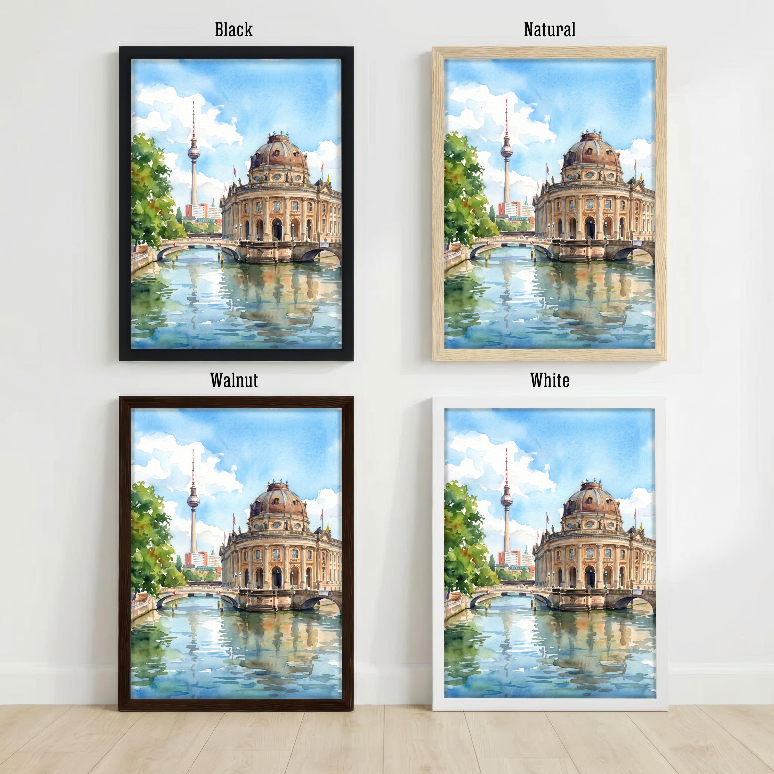 Berlin Germany Watercolor Art Print German City Wall Decor Brandenburg Gate Travel Poster European Gift Home Décor