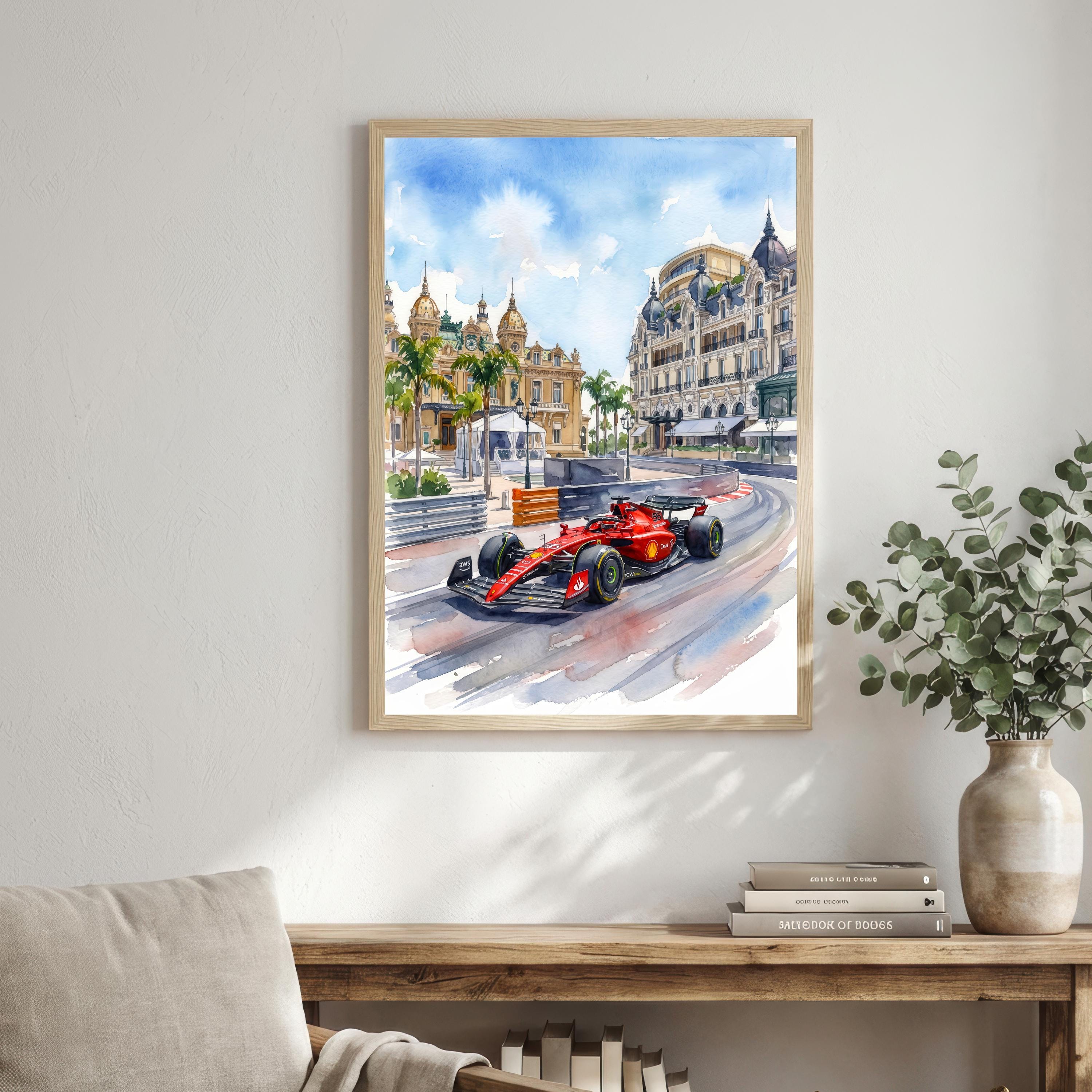 Monaco Watercolor Art Print French Riviera Wall Decor Mediterranean Coastal Landscape Travel Poster European Gift Home Décor