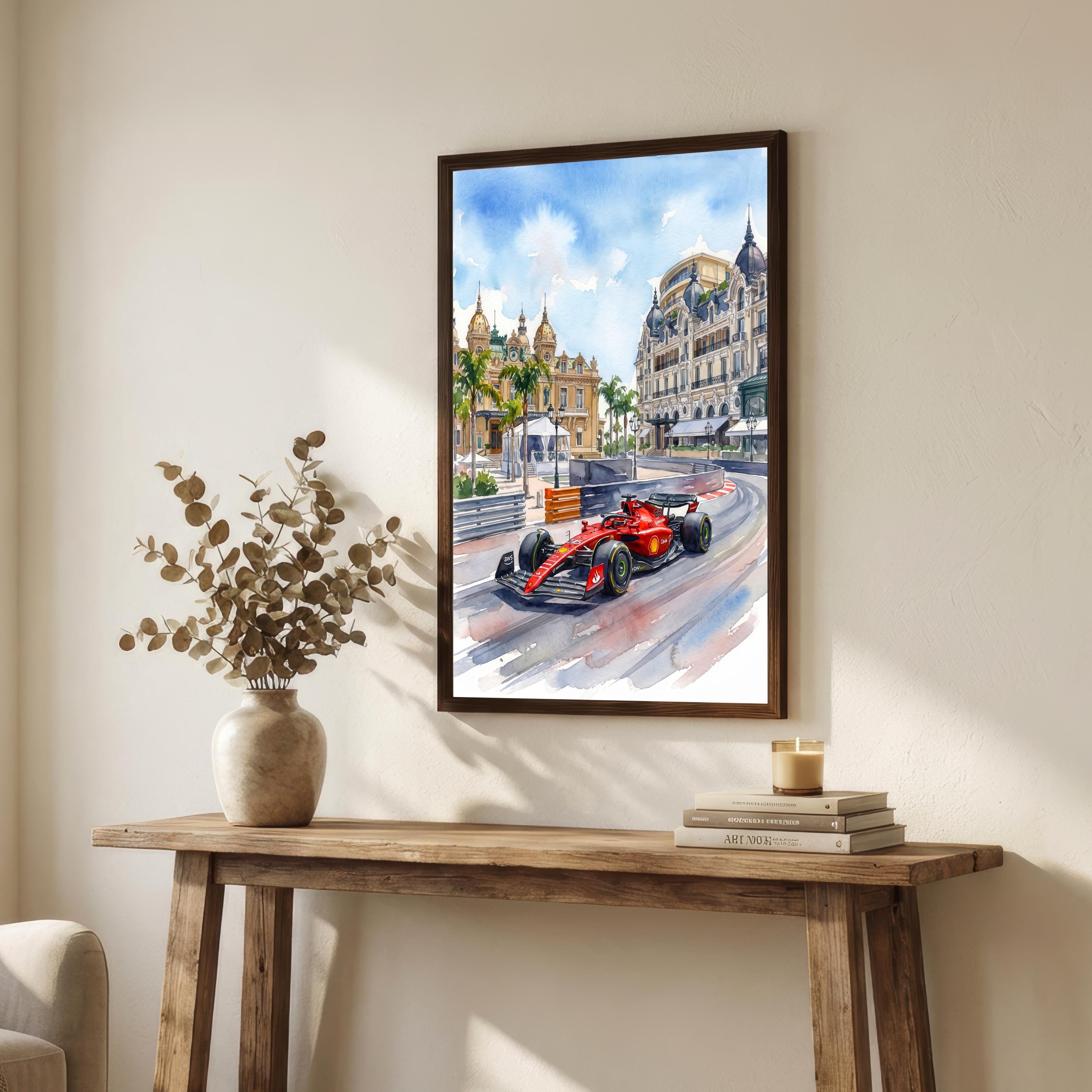 Monaco Watercolor Art Print French Riviera Wall Decor Mediterranean Coastal Landscape Travel Poster European Gift Home Décor